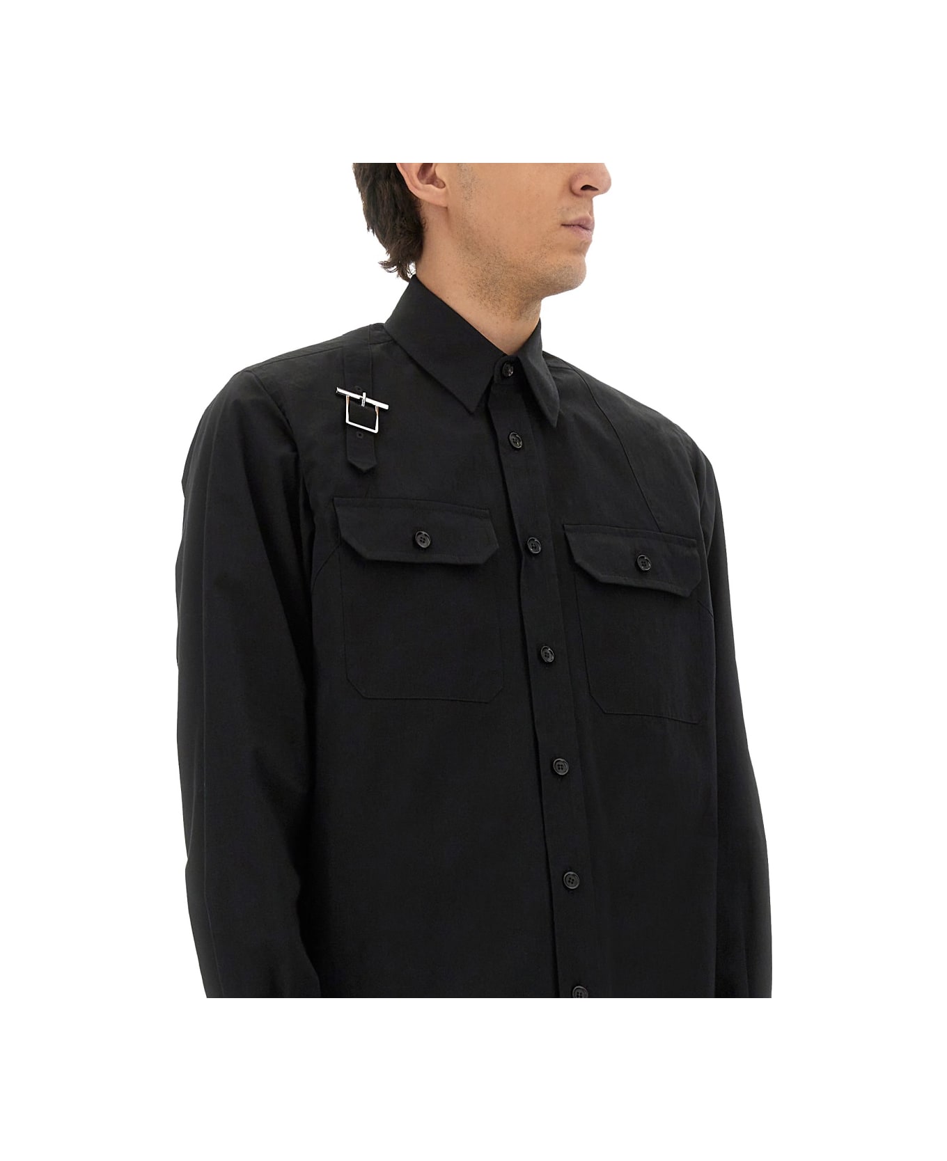 Alexander McQueen Jacket-shirt "harness" - BLACK