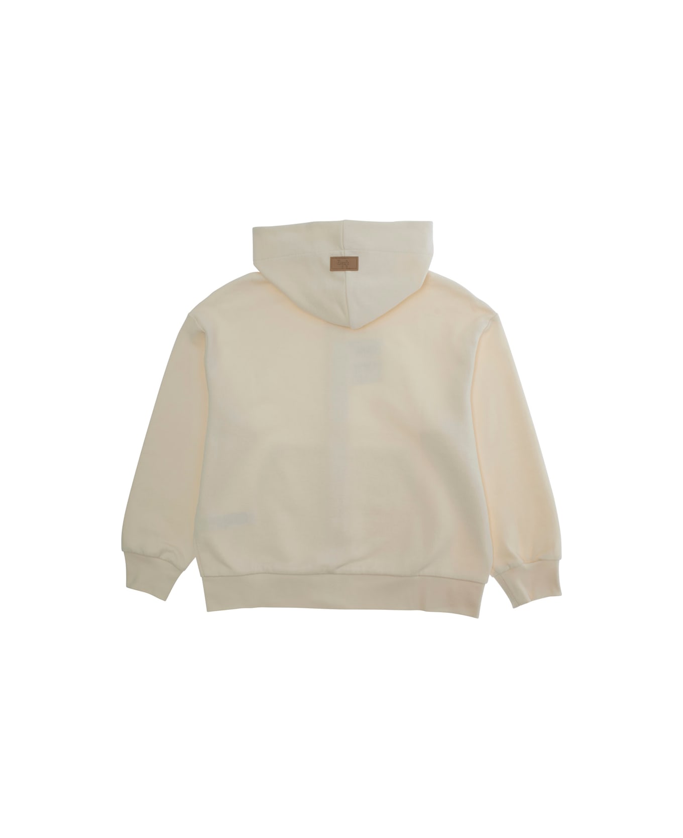 Il Gufo White Sweatshirt With Hood With Logo Patch In Cotton Boy - White