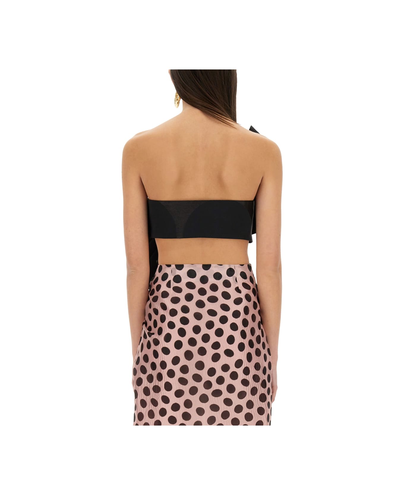 Nina Ricci "twisted Polka Dots" Top - BLACK