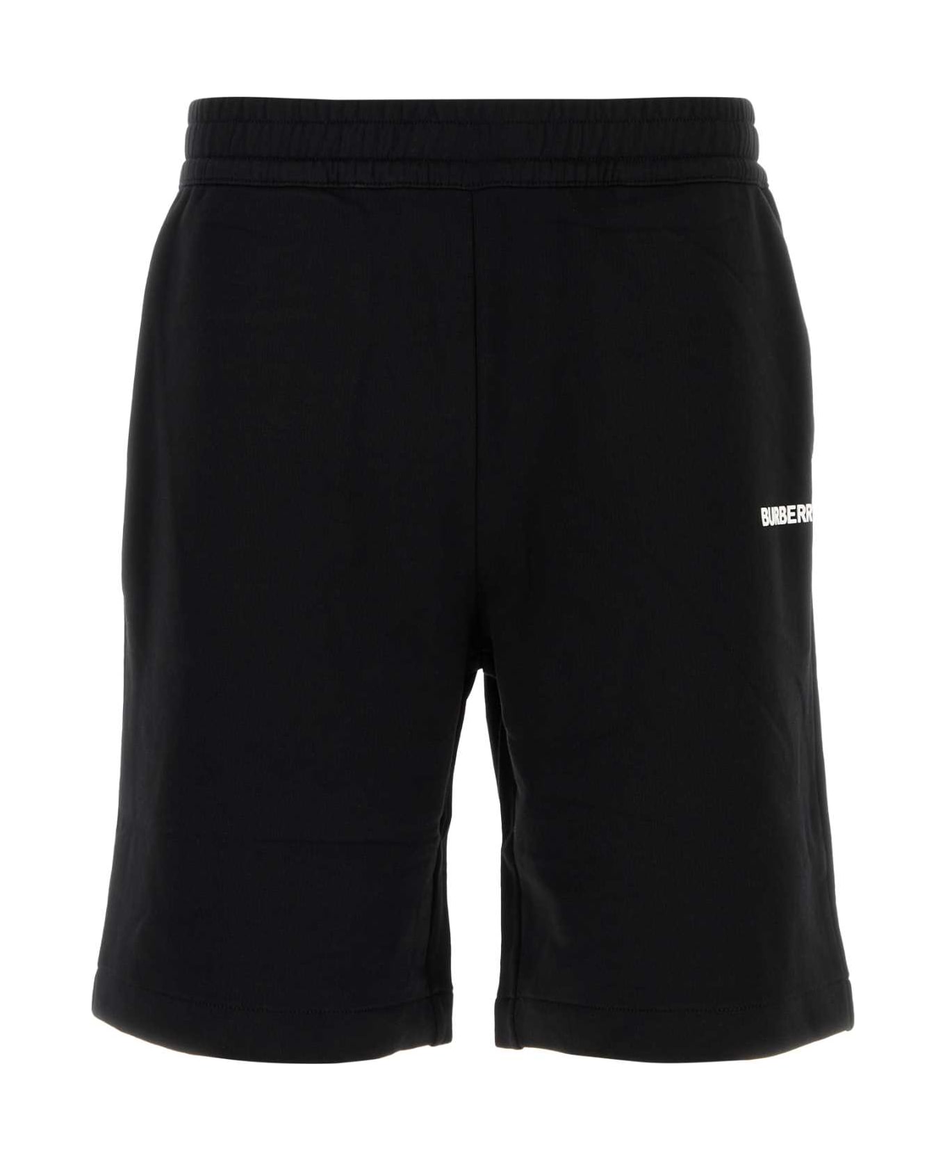 Burberry Black Cotton Bermuda Shorts - BLACK
