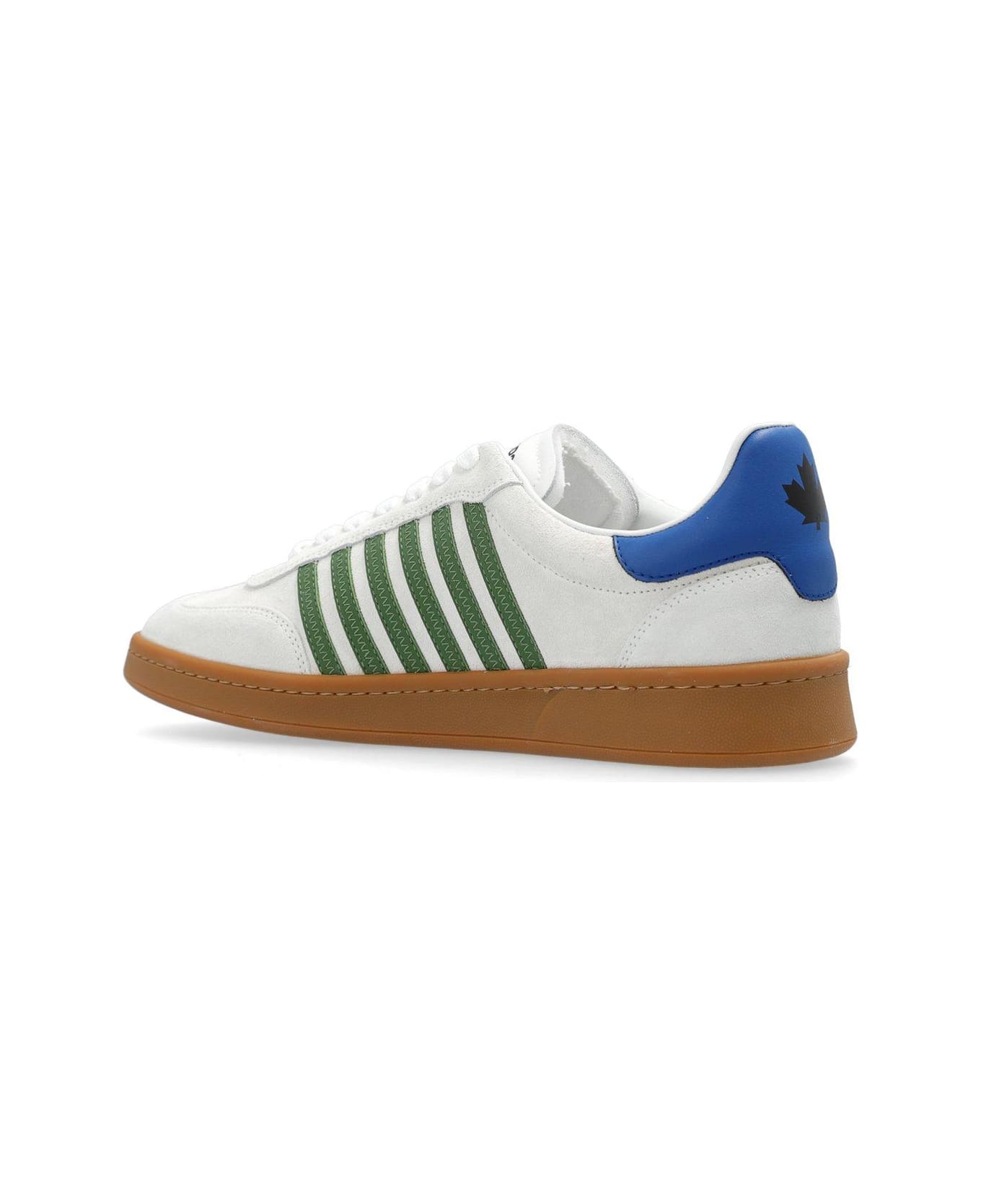 Dsquared2 Stripe Pattern Low-top Sneakers - WHITEGREENLIGHTBLUE