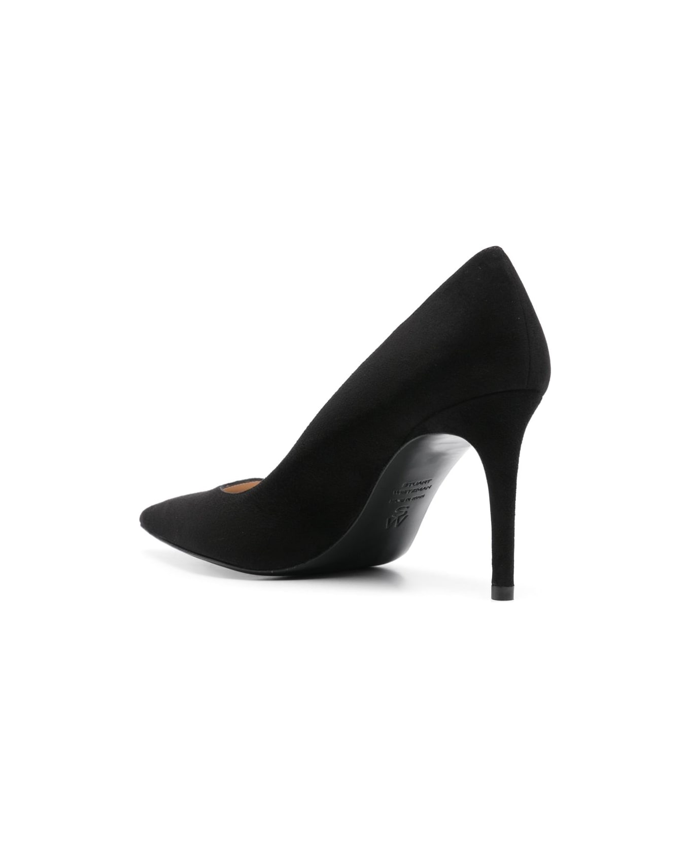 Stuart Weitzman Black Suede Slip-on Pumps - Black