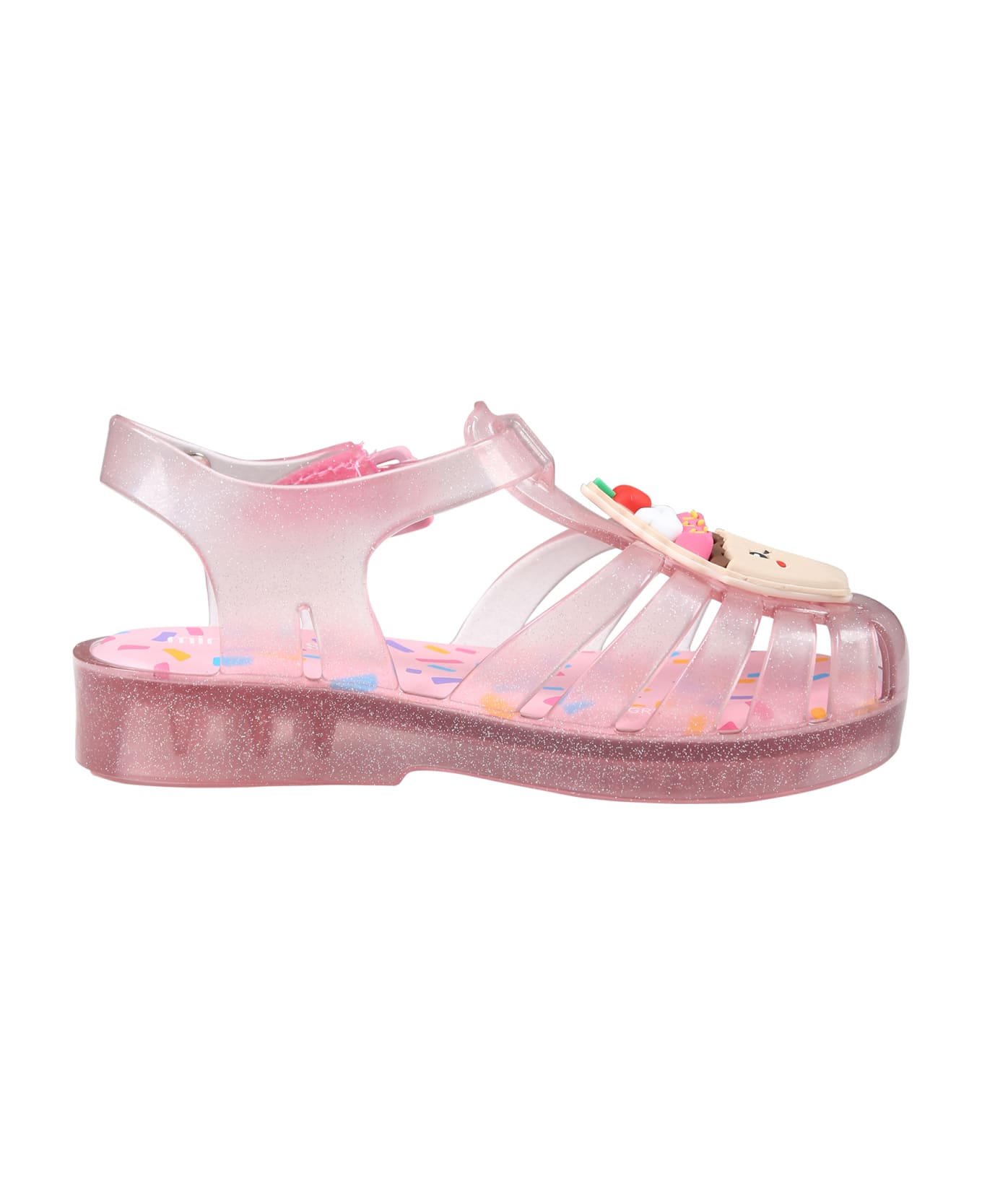 Melissa Pink Sandals For Girl With Cupcake - Pink シューズ
