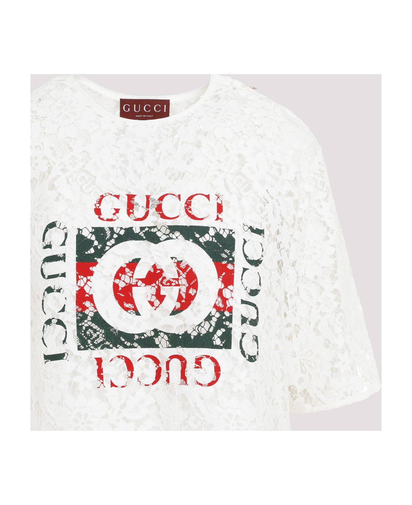 Gucci Flower Lace Top - Off White Mix トップス