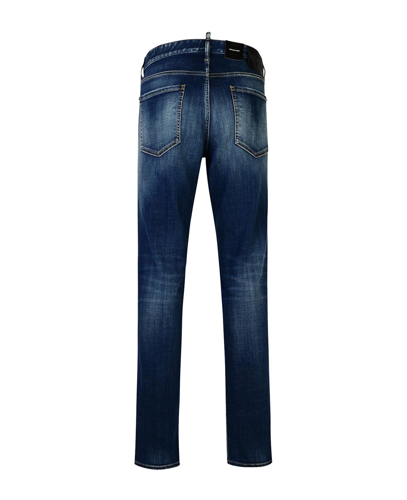 Dsquared2 Distressed Straight-leg Jeans - Navy Blue