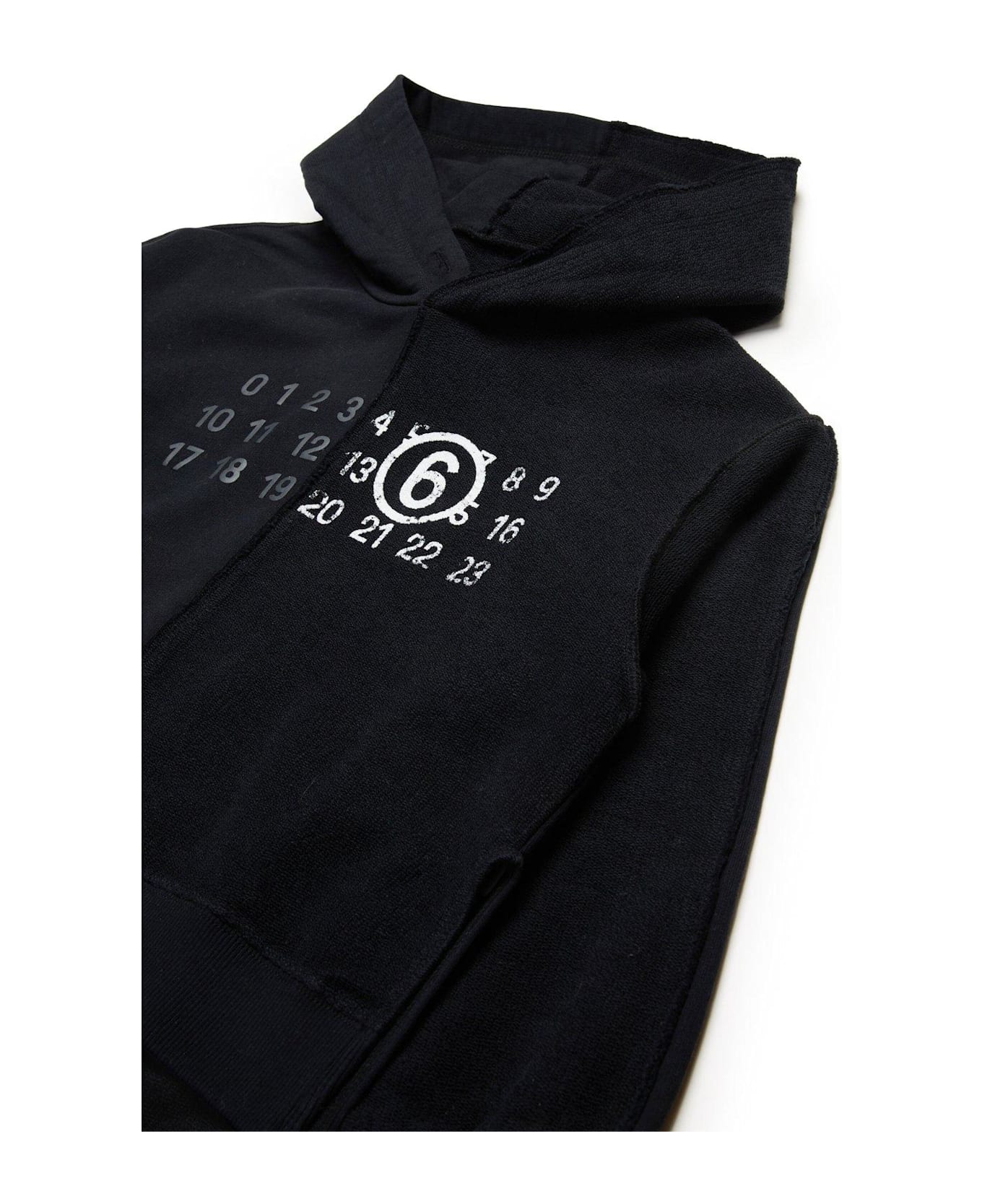 MM6 Maison Margiela Logo Printed Hoodie - Black