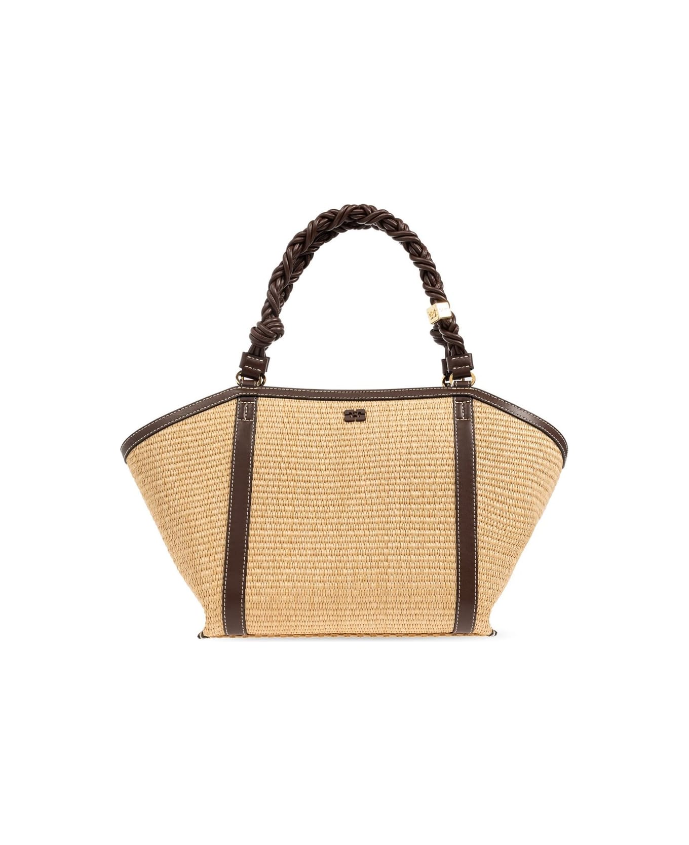 Ganni Bou Medium Tote Bag - Nature