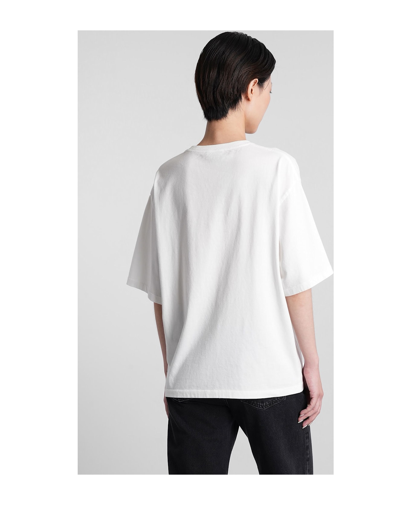 Anine Bing Rudy T-shirt In White Cotton - white