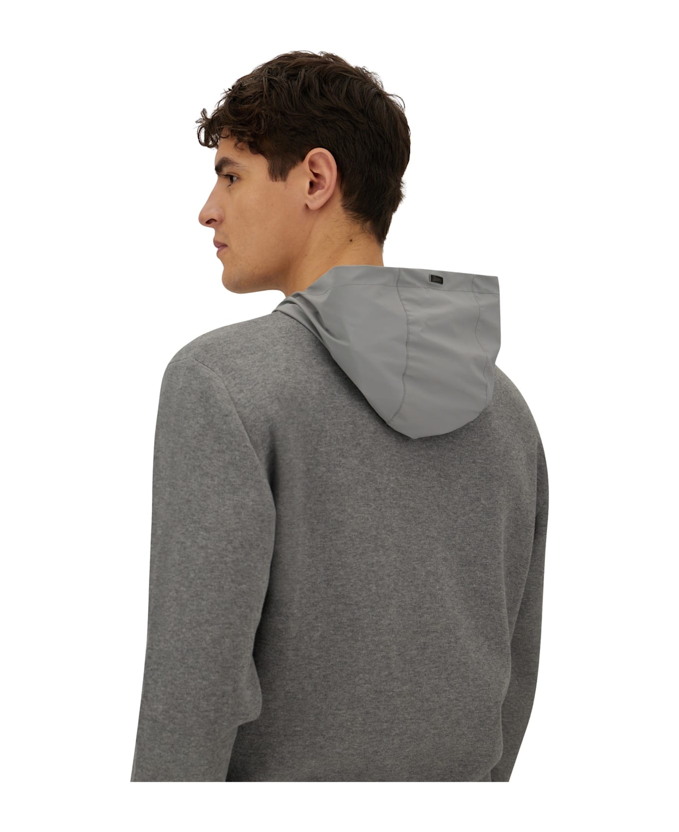 Herno Sweater Hooded Nylon - Grey