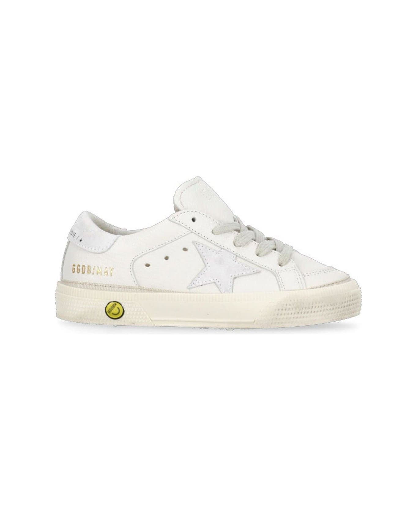 Golden Goose May Star Patch Sneakers - WHITE