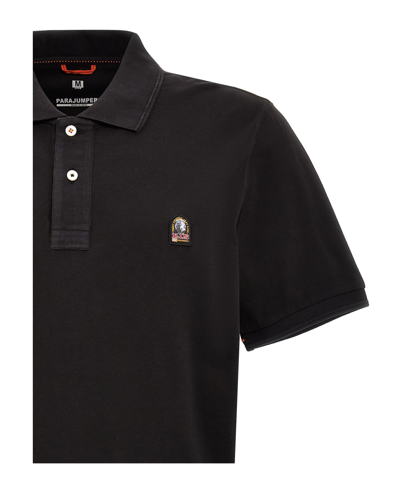 Parajumpers Logo Patch Polo Shirt - Black  