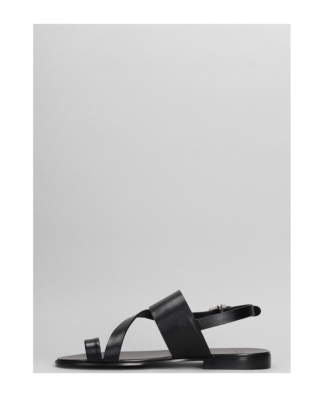 Giuseppe Zanotti Flats In Black Leather - black