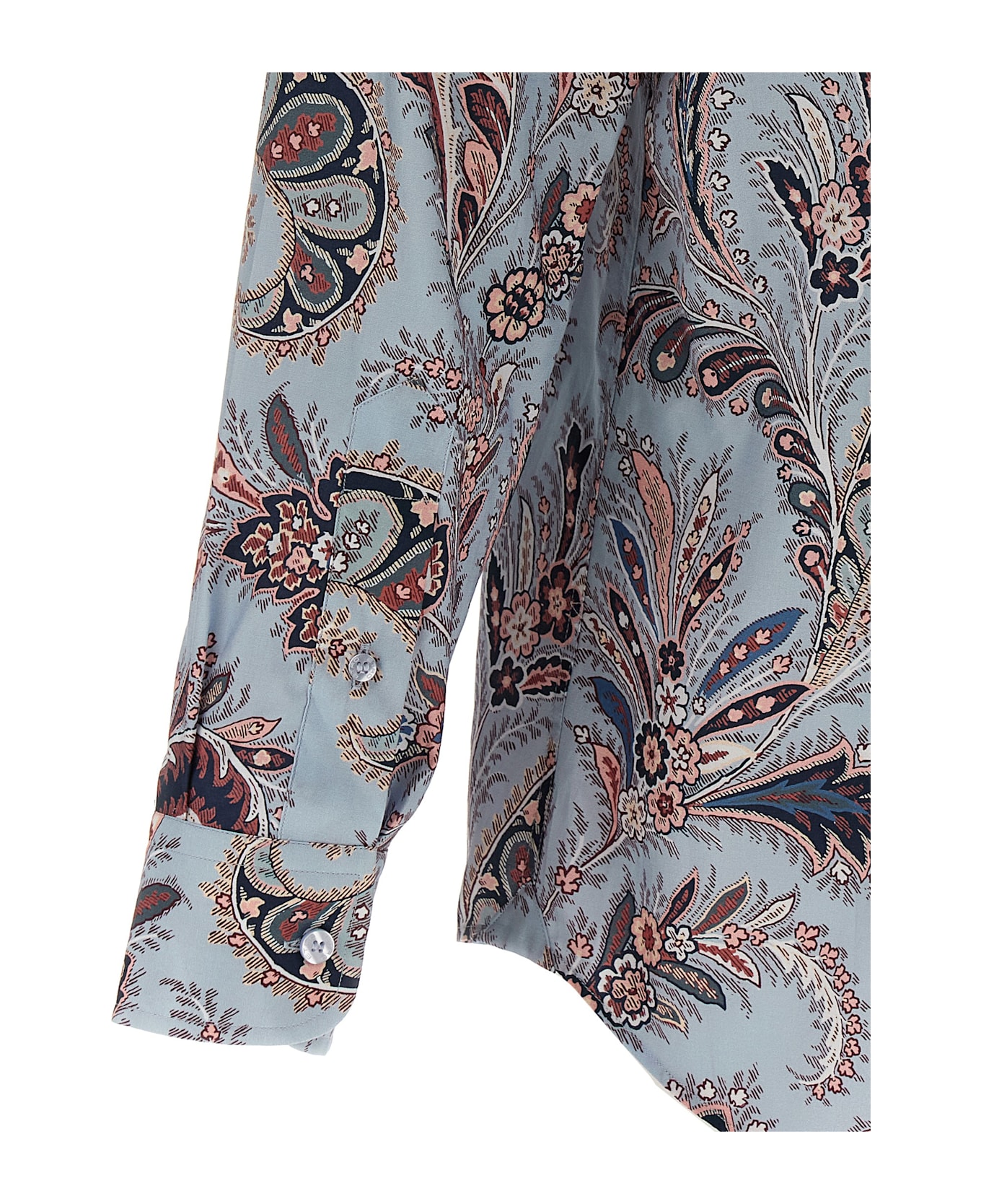 Etro Floral Paisley Cotton Shirt - Light Blue