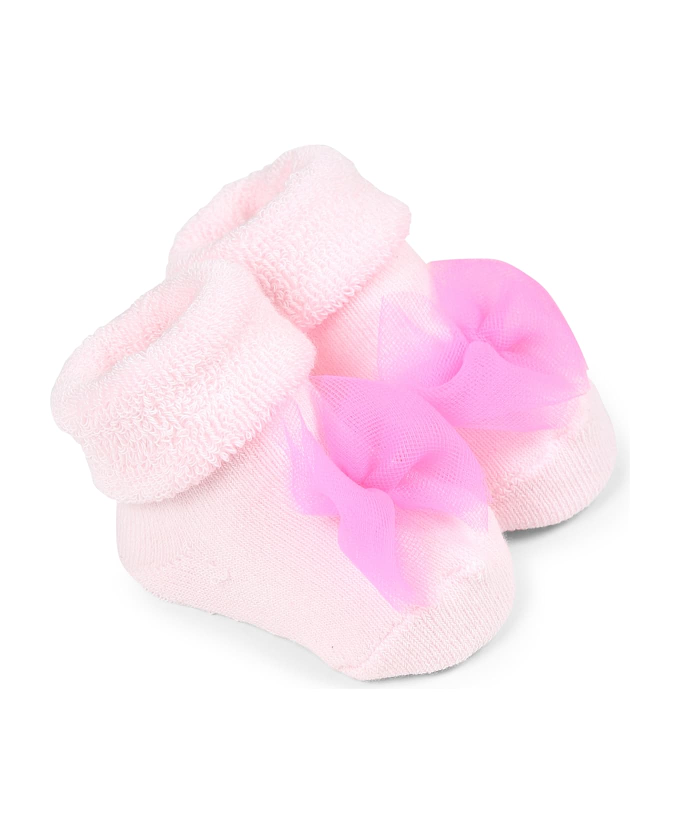 Billieblush Pink Slippers For Baby Girl With Bow - Pink