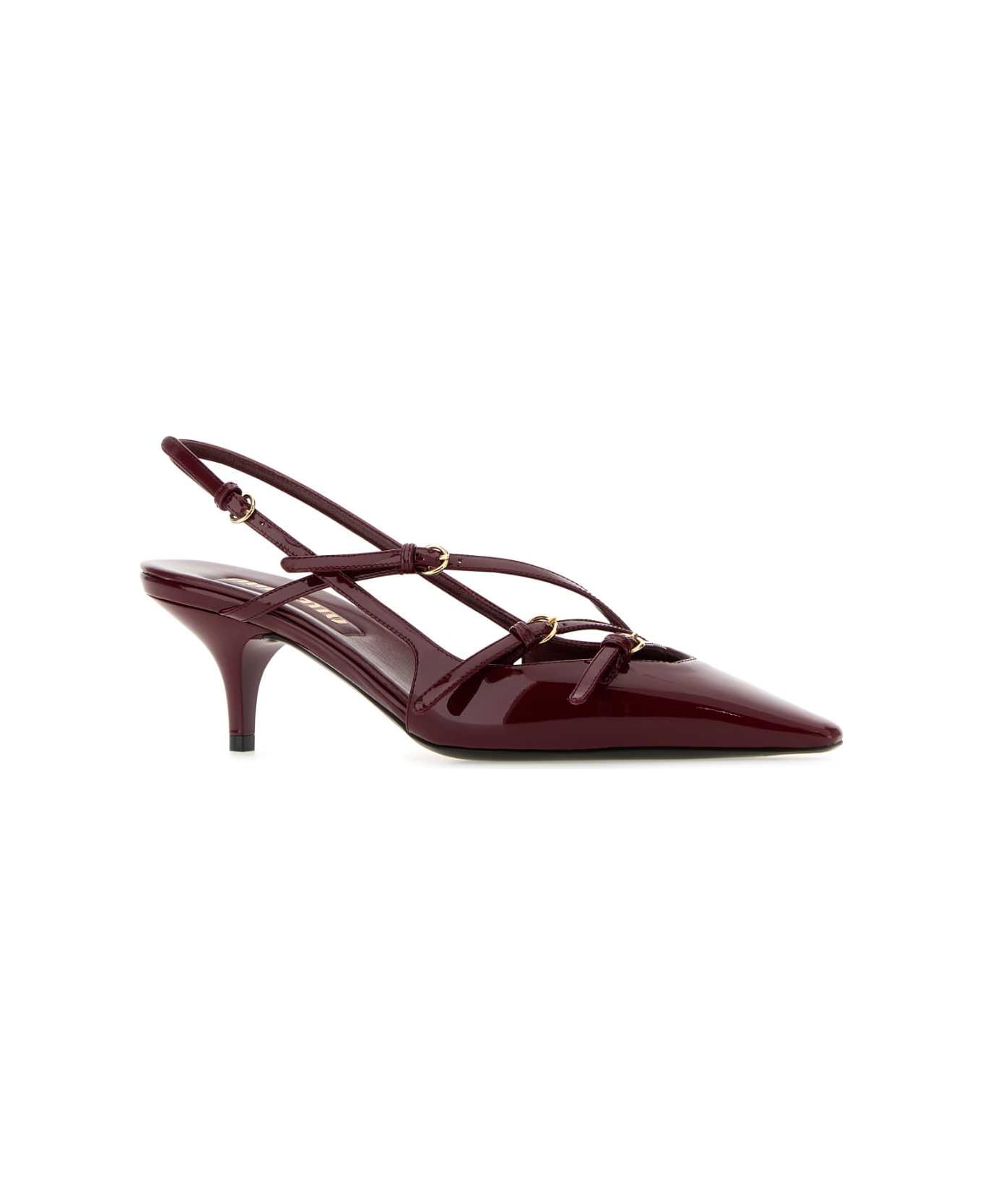 Miu Miu Tyrian Purple Leather Pumps - PORPORA