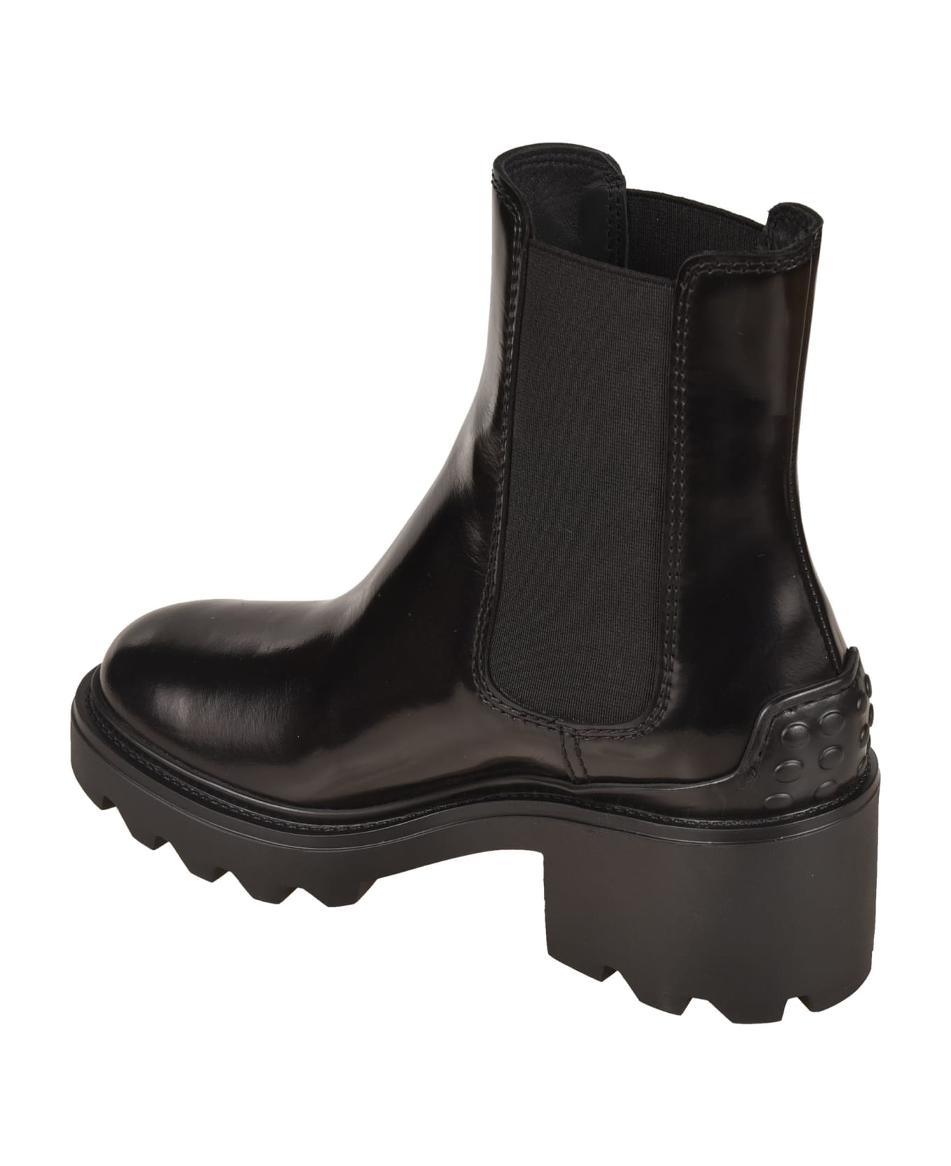 Tod's Elastic Sided Leather Ankle Boots - Black