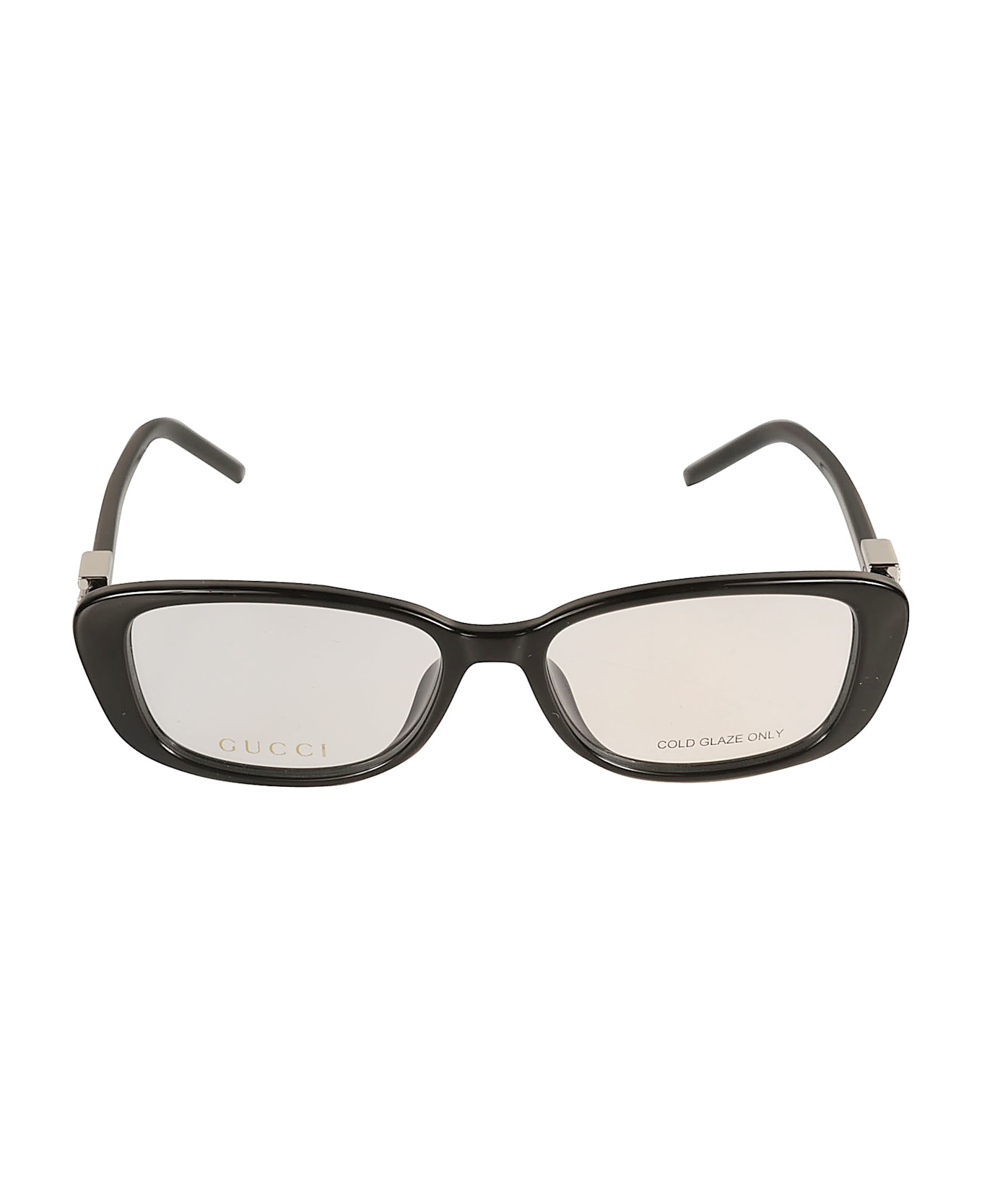 Gucci Eyewear Rectangle Logo Lens Flat Frame - BLACK-BLACK-TRANSPARENT