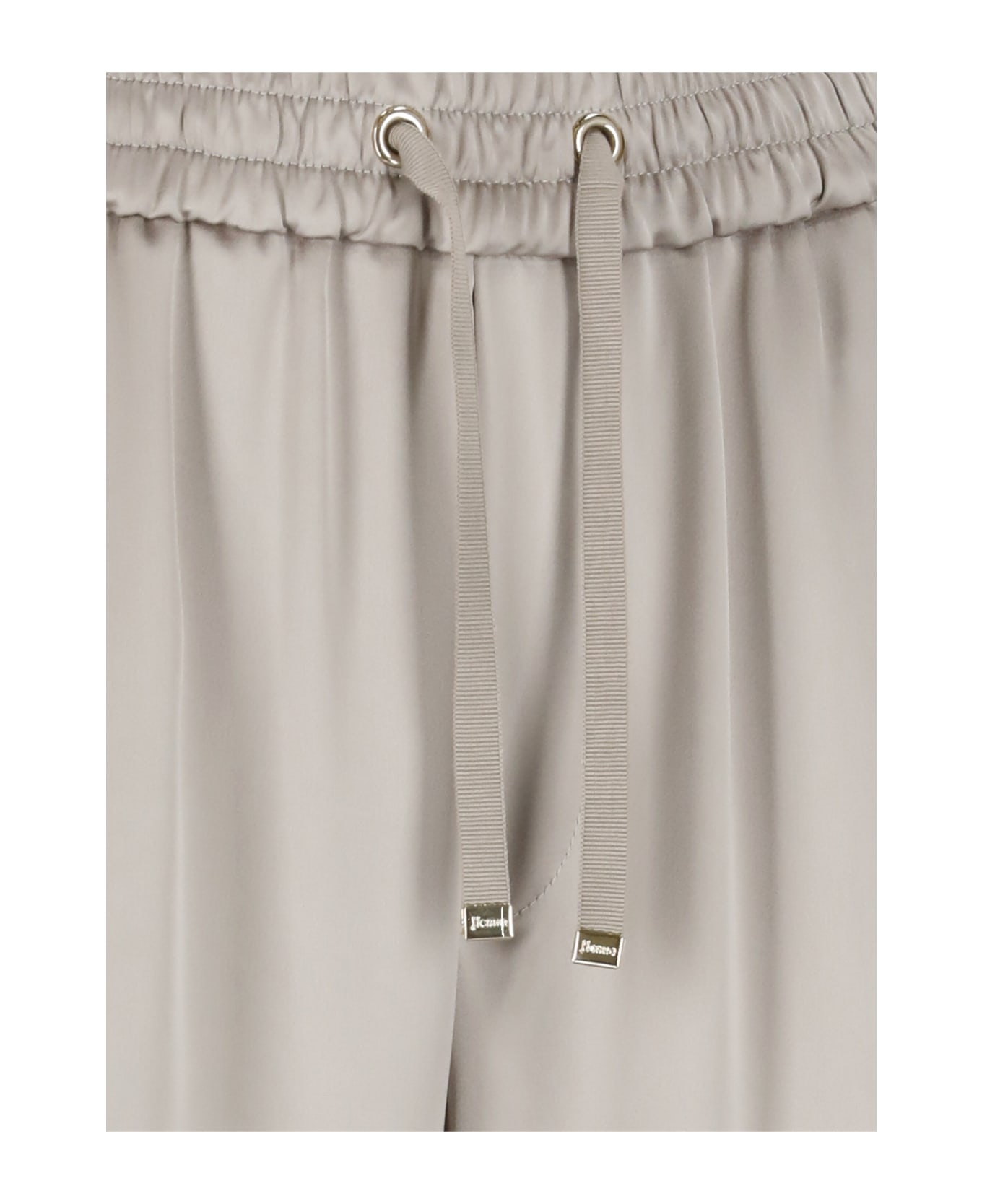 Herno Casual Satin Trousers - Cream ボトムス