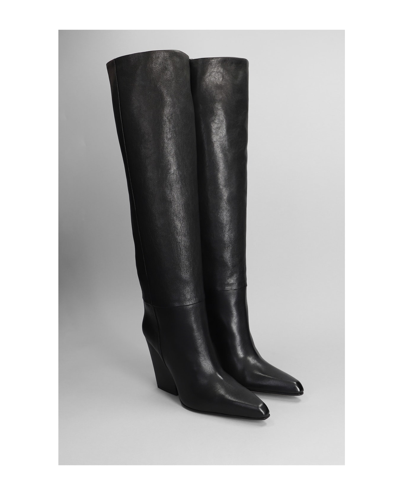 Paris Texas Jane High Heels Boots In Black Leather - black