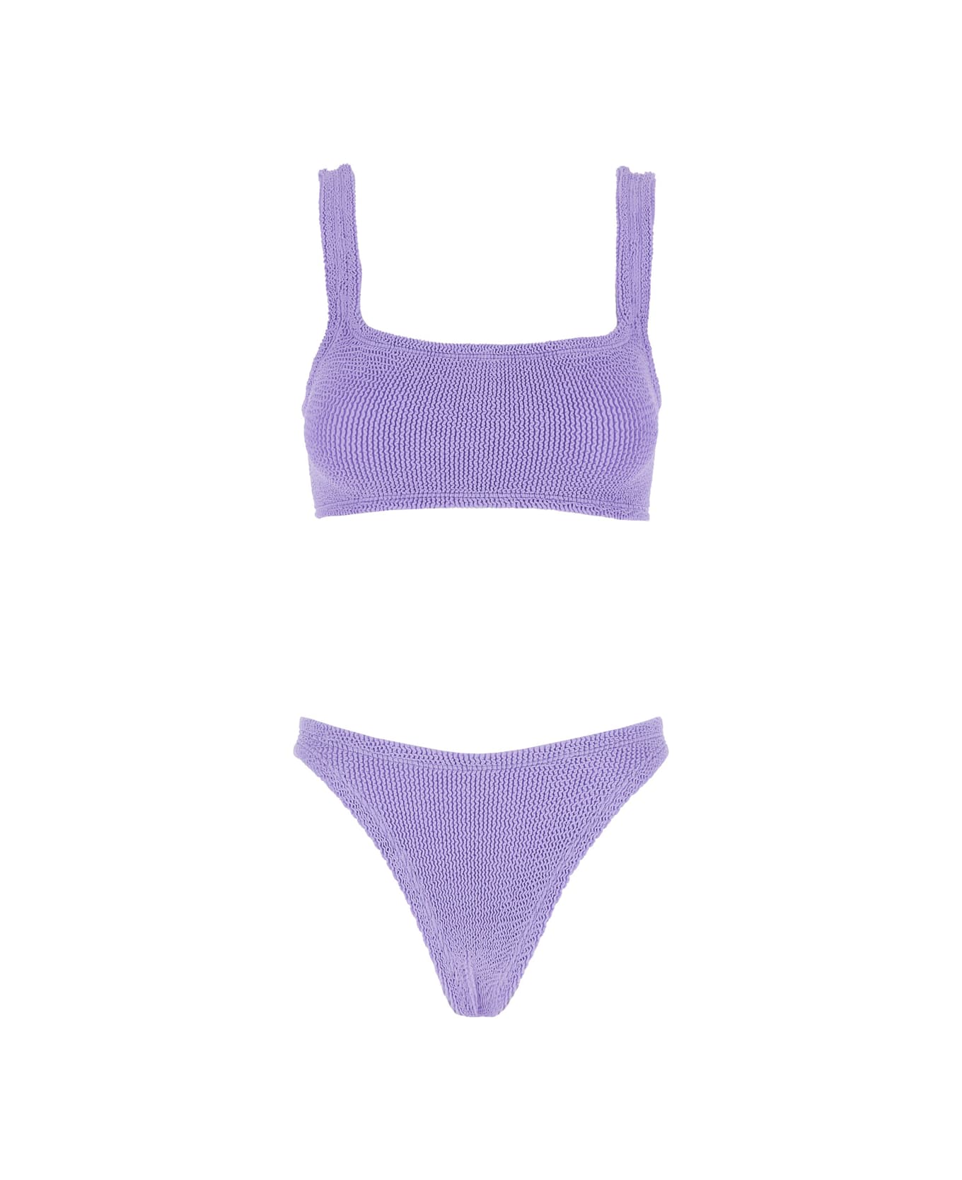 Hunza G 'xandra' Lilac Bikini With Square Neckline In Elasticized Fabric Woman - Violet