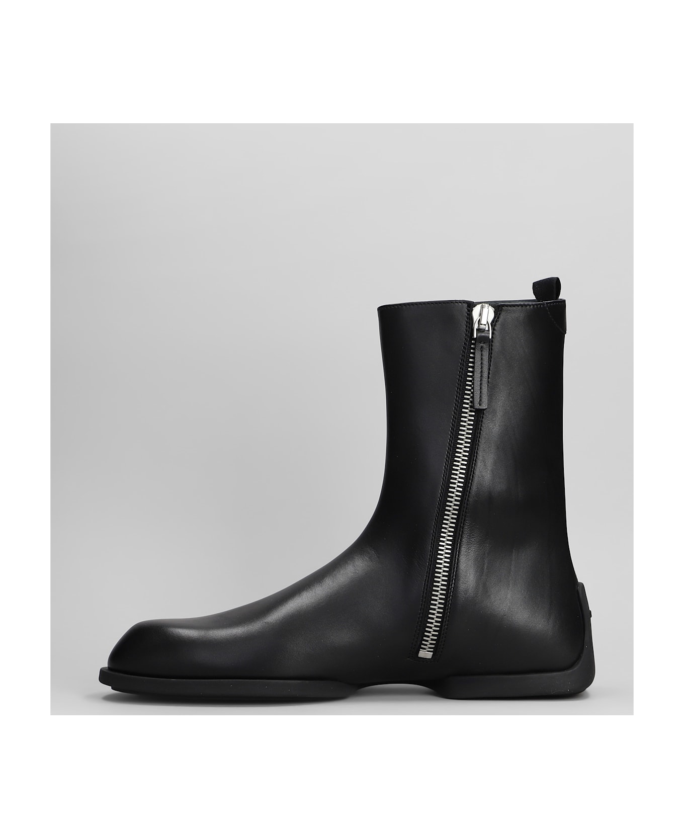Jil Sander Ankle Boots In Black Leather - black