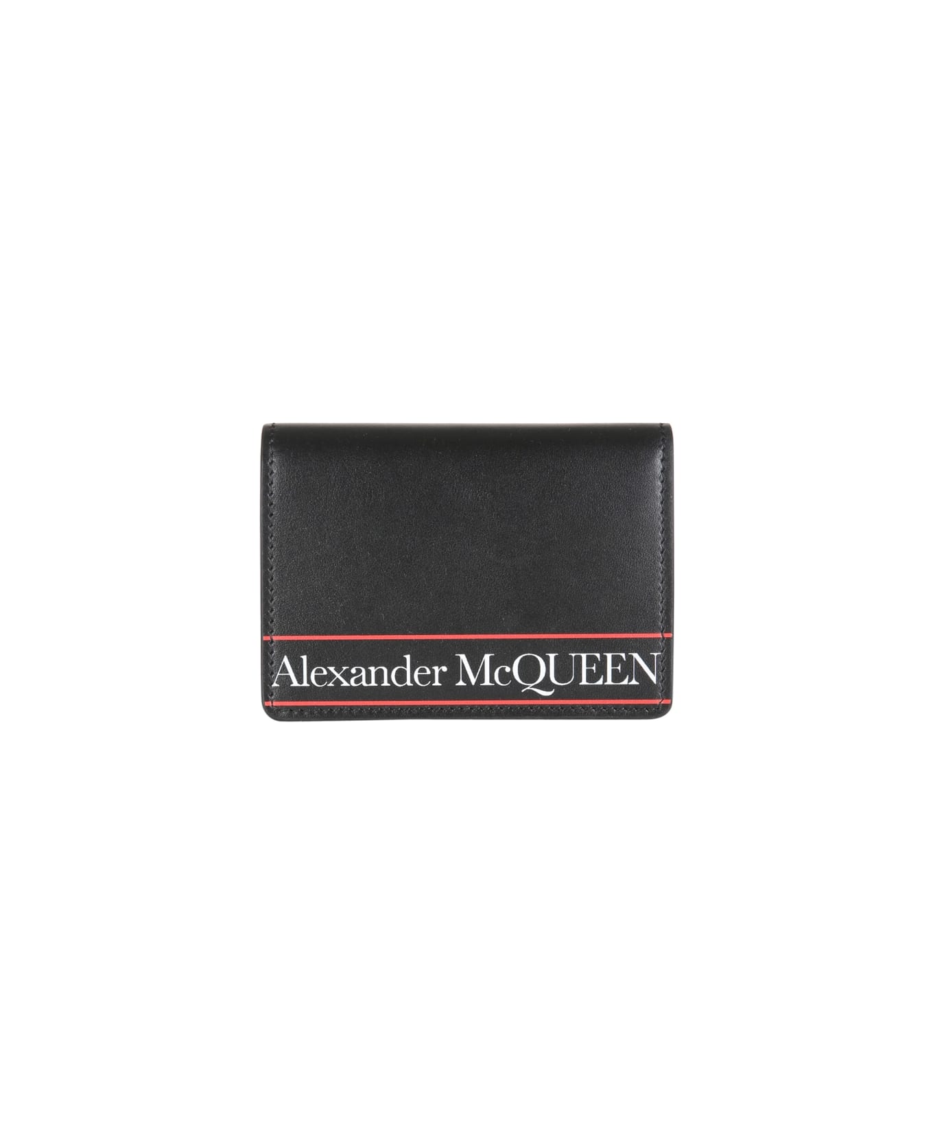 Alexander McQueen Card Holder With Logo - BLACK