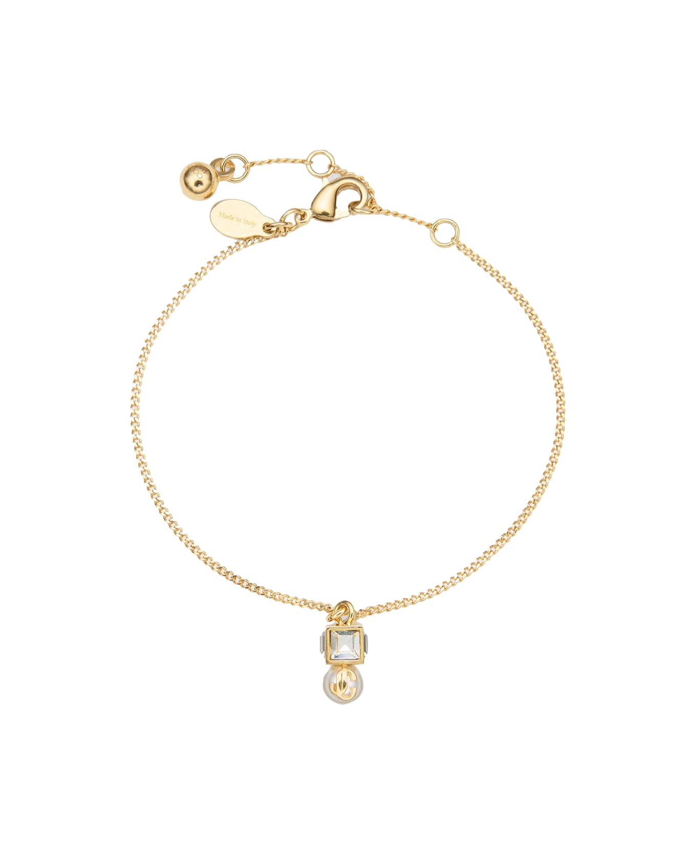 Jimmy Choo Jc Pearl Cube Bracelet - Golden