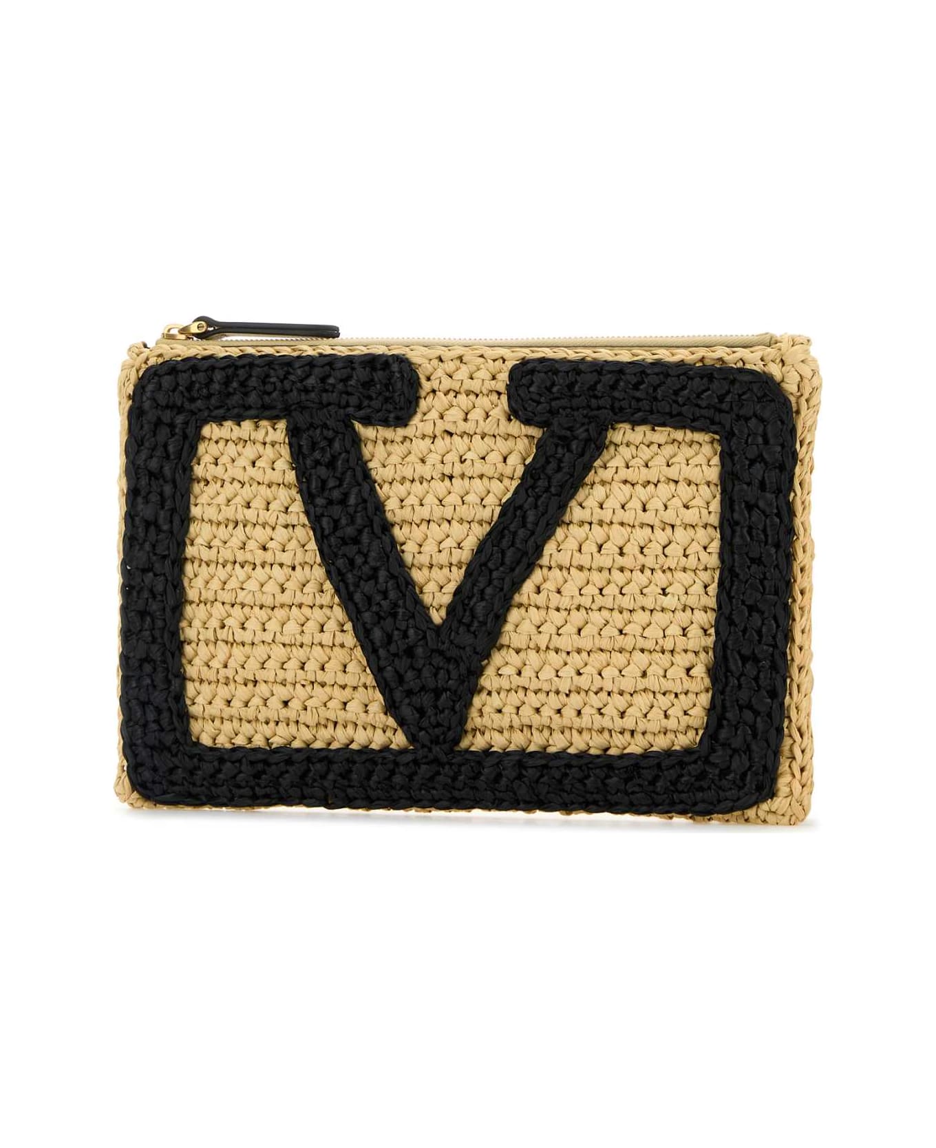 Valentino Garavani Raffia Viva Superstar Clutch - NATURALENERO