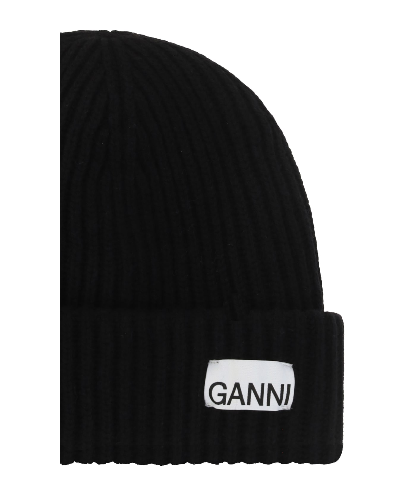 Ganni Beanie Cap - Black