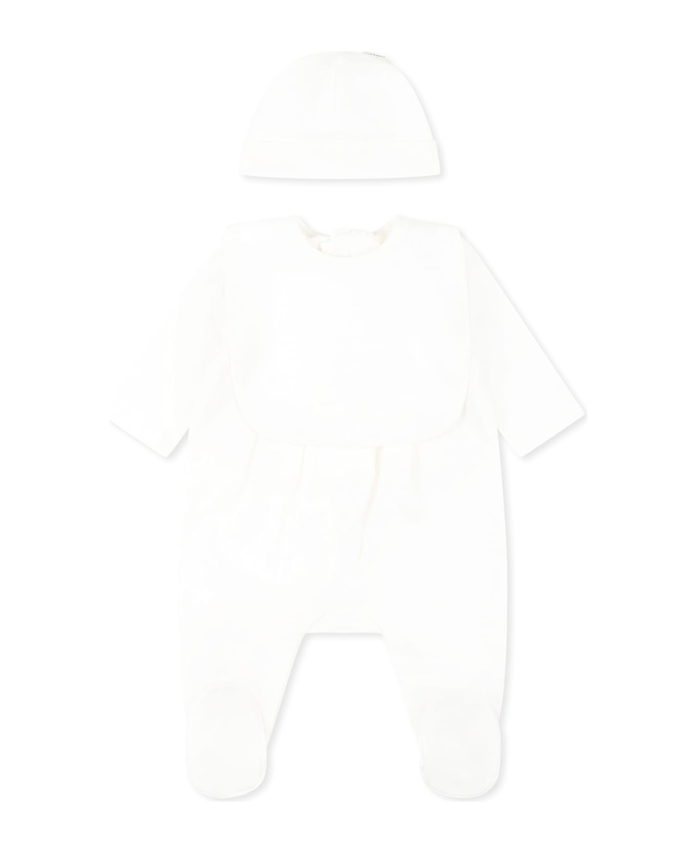Chloé White Set For Baby Girl With Logo - White