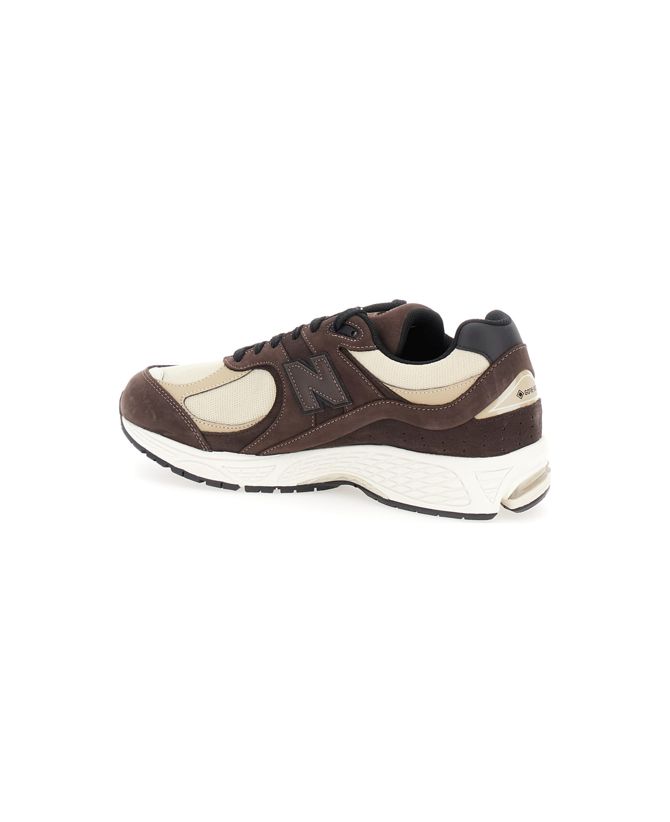 New Balance '2002' Brown And Beige Low Top Sneakers With Logo Detail In Suede And Fabric Man - Brown