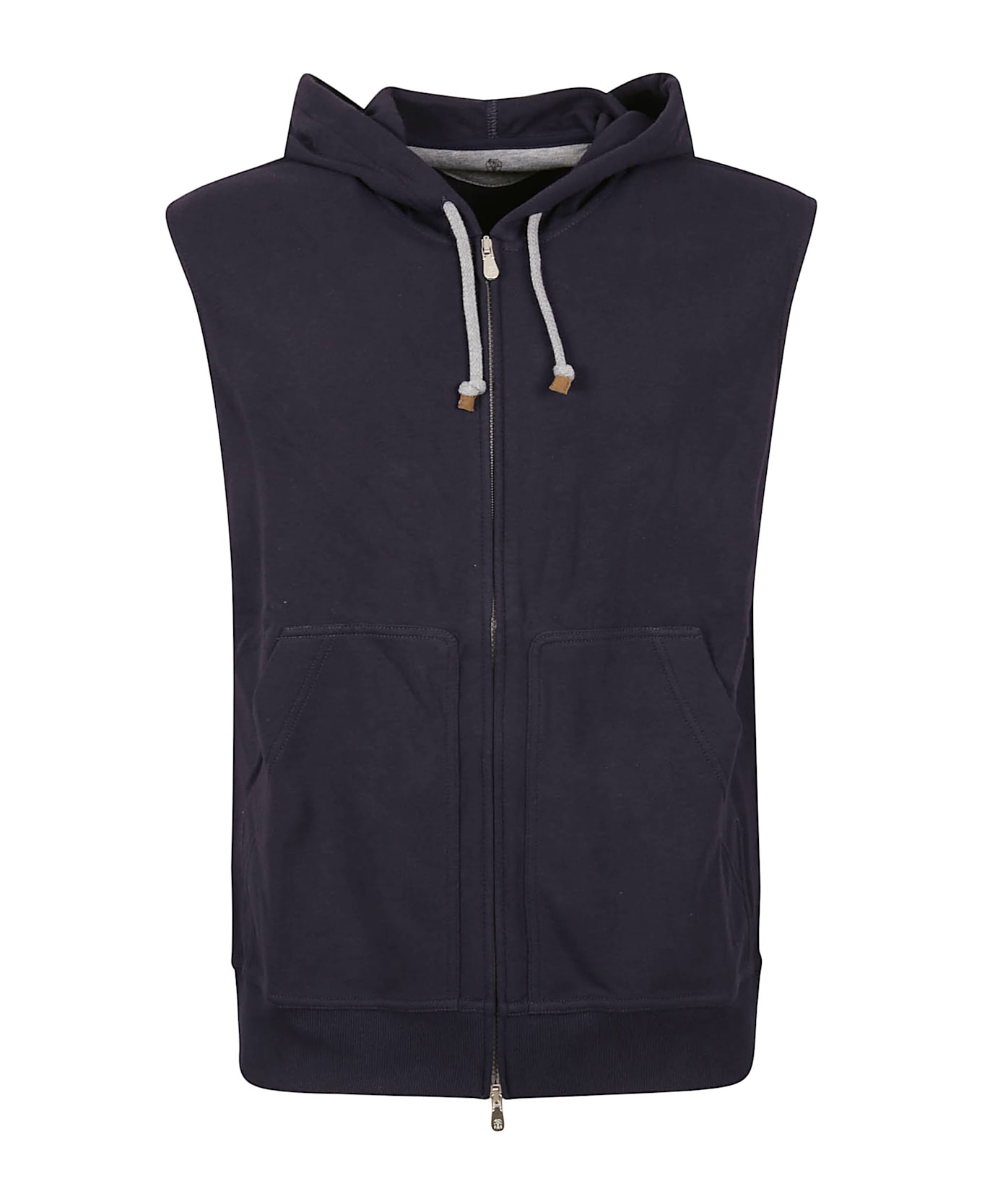 Brunello Cucinelli Hooded Zipped Gilet - Cobalt