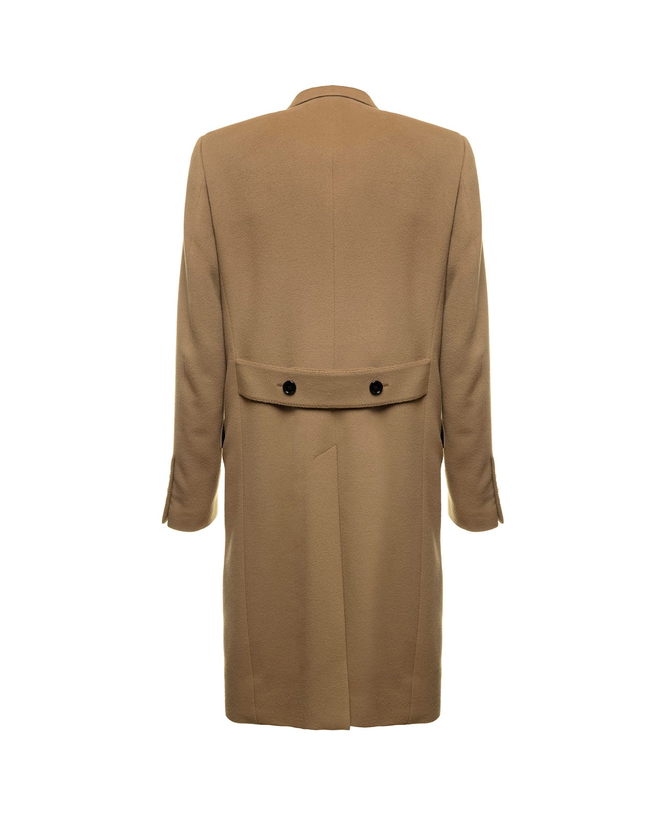 Dolce & Gabbana Camel Brown Single-breasted Coat In Cashmere And Wool Man Dolce & Gabbana - Beige