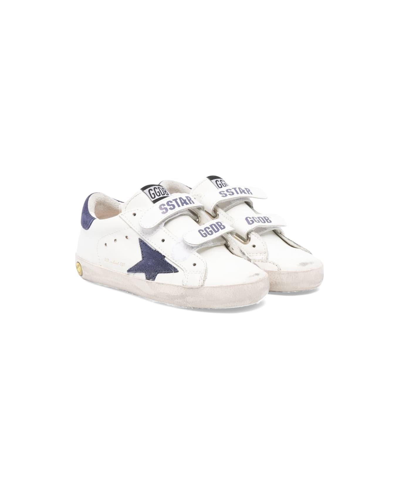 Golden Goose Old School Leather Upper Suede Star And Heel - WHITE