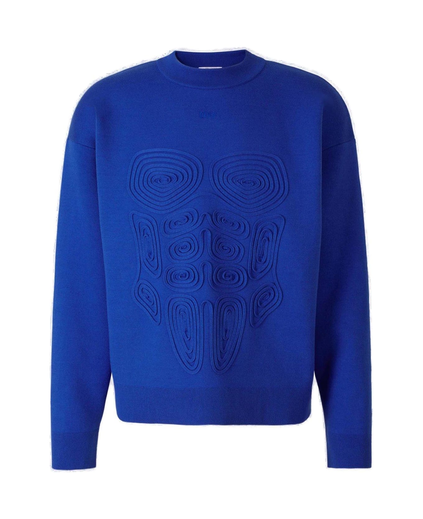 Off-White Body Scan Logo Embroidered Sweatshirt - Bluette フリース