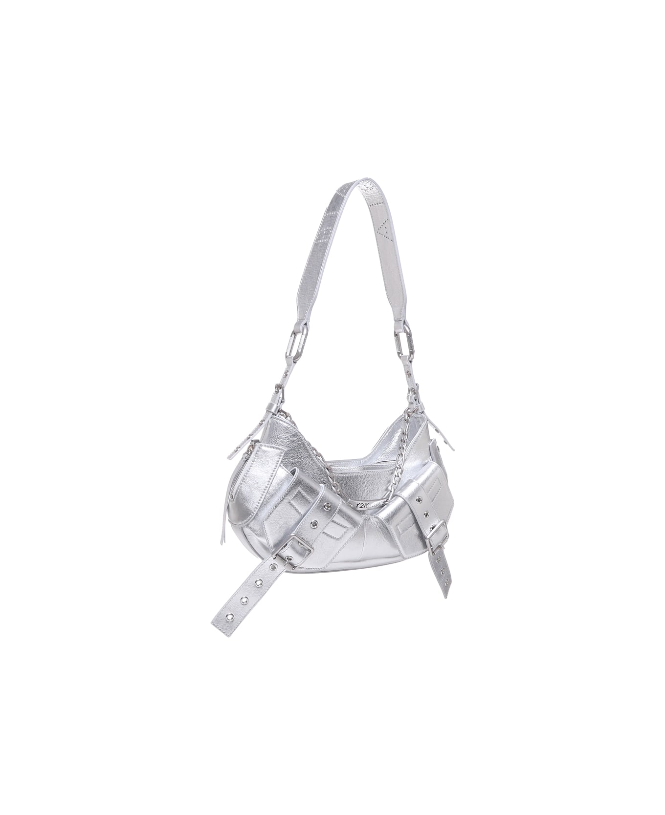 Biasia Shoulder Bag Y2k001 In Cowskin - Silver