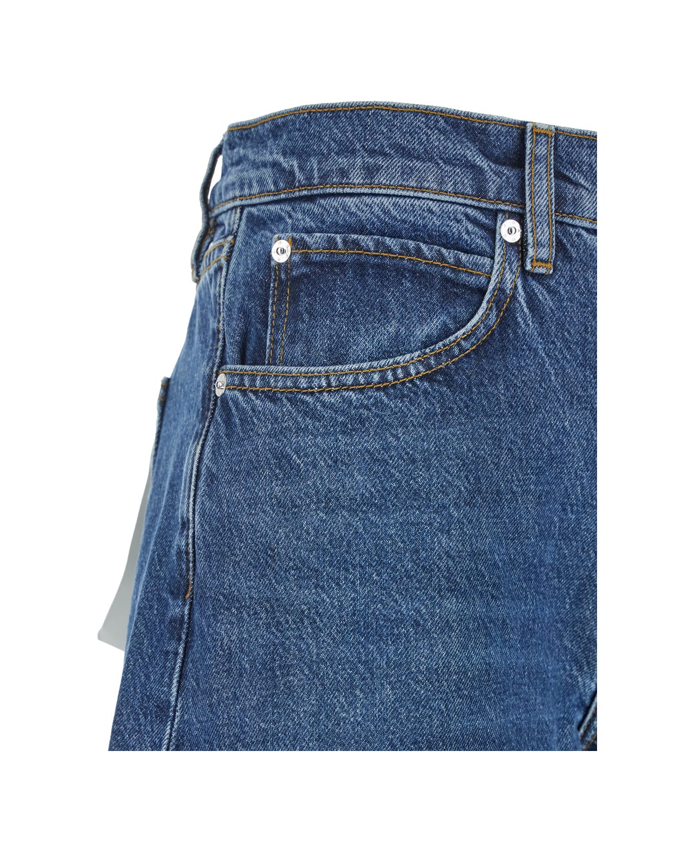 Frame Blue Jeans With Low Waist And Belt Loops In Denim Woman - Blu