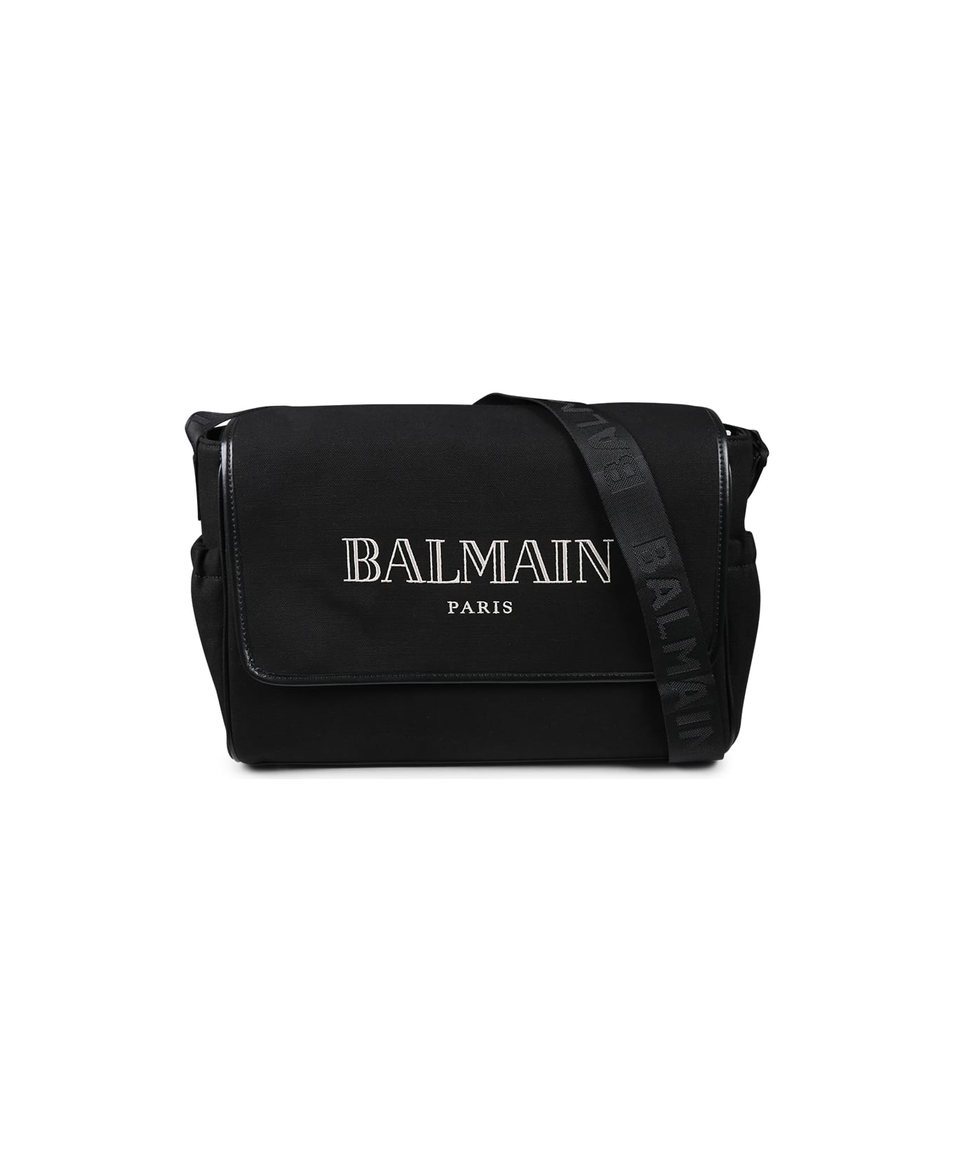 Balmain Black Changing Bag For Babykids With Beige Logo - Black