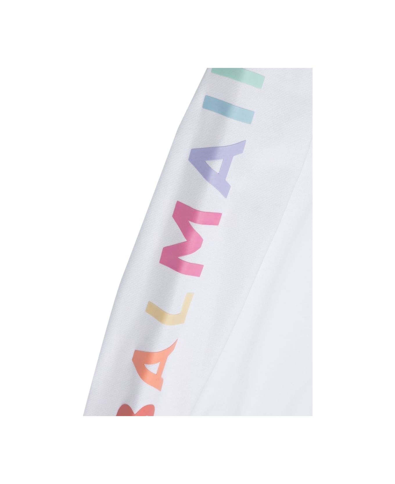 Balmain Sweatshirt Crewneck Logo On Sleeve - WHITE