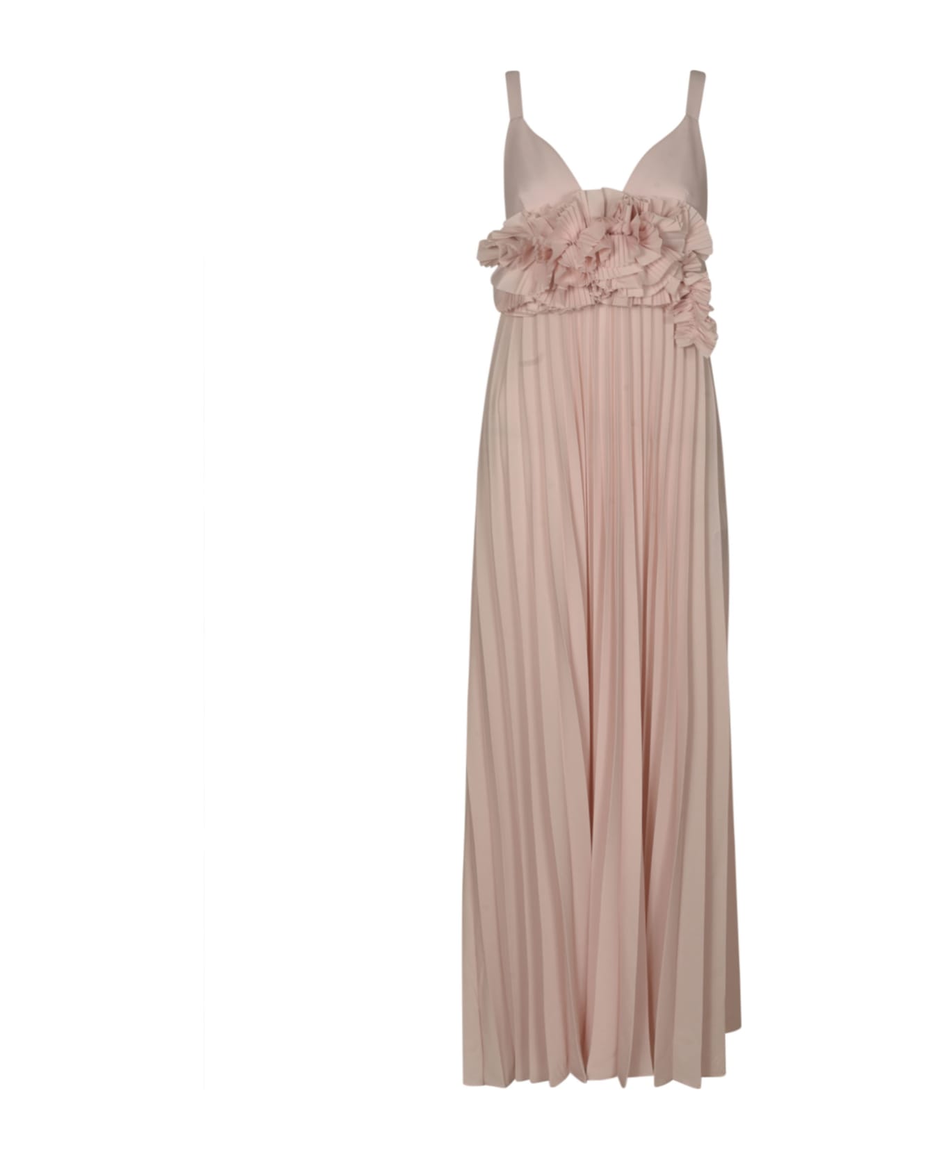 Parosh Pleated Long Dress - Pink