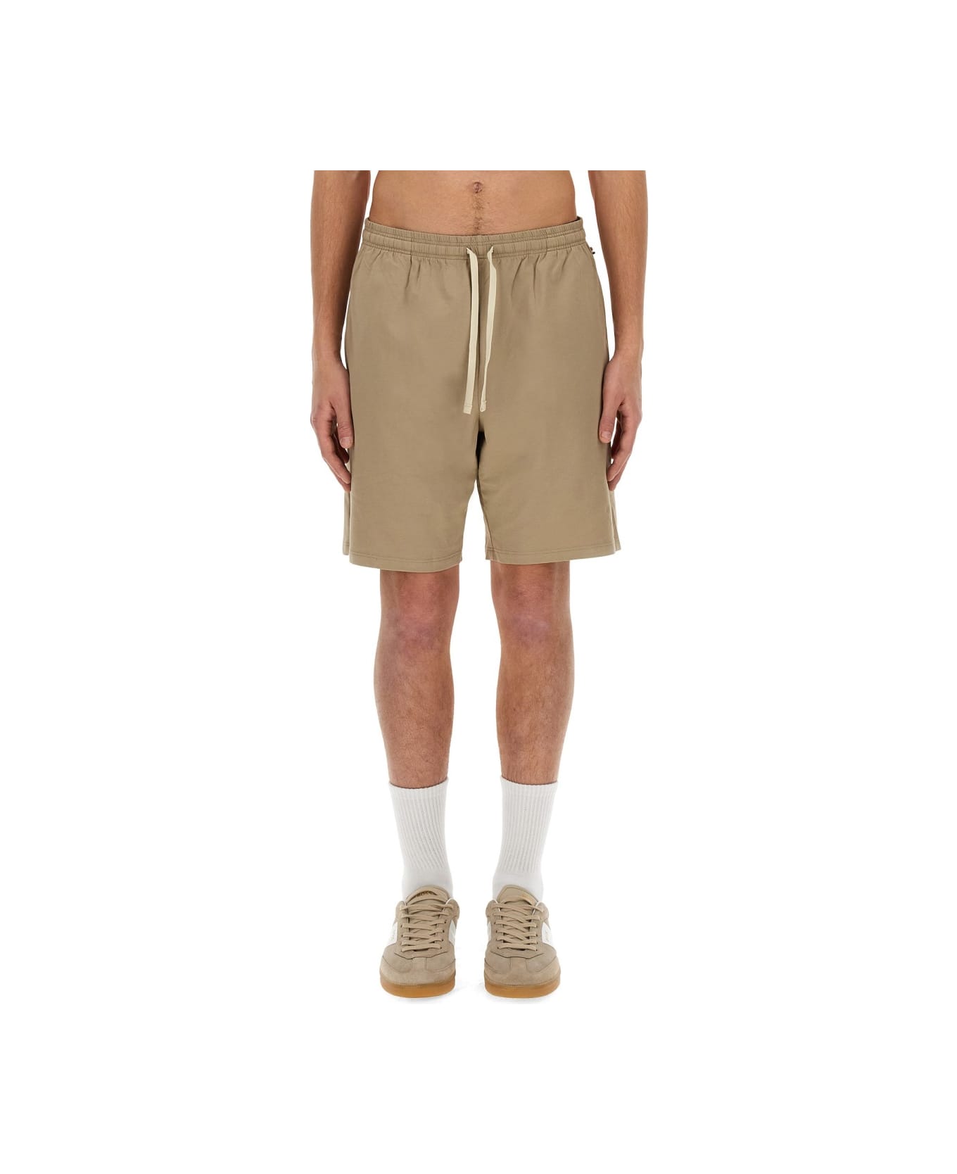 Hugo Boss Cotton Bermuda Shorts - BEIGE