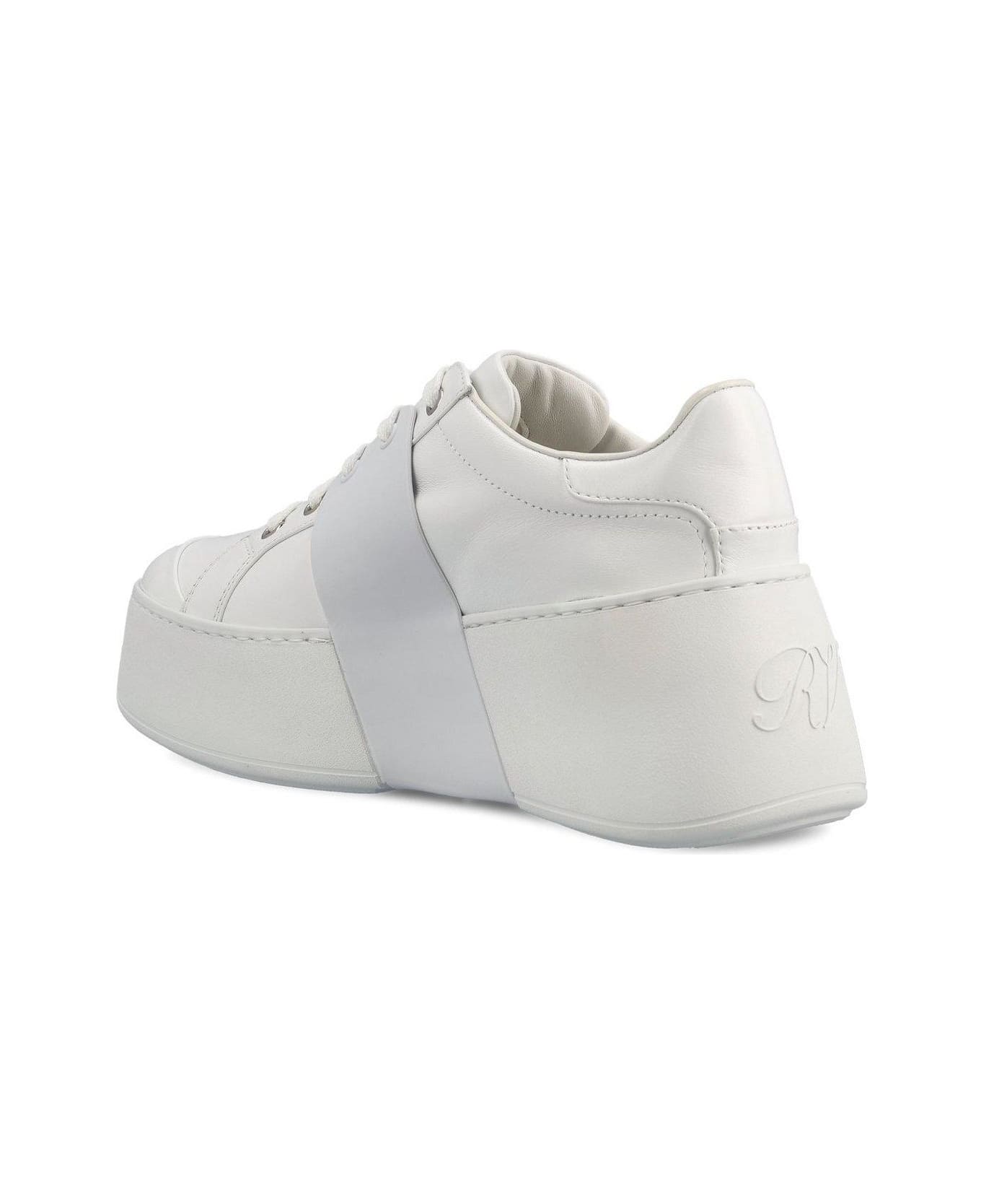 Roger Vivier Viv' Skate Embellished Sneakers - White