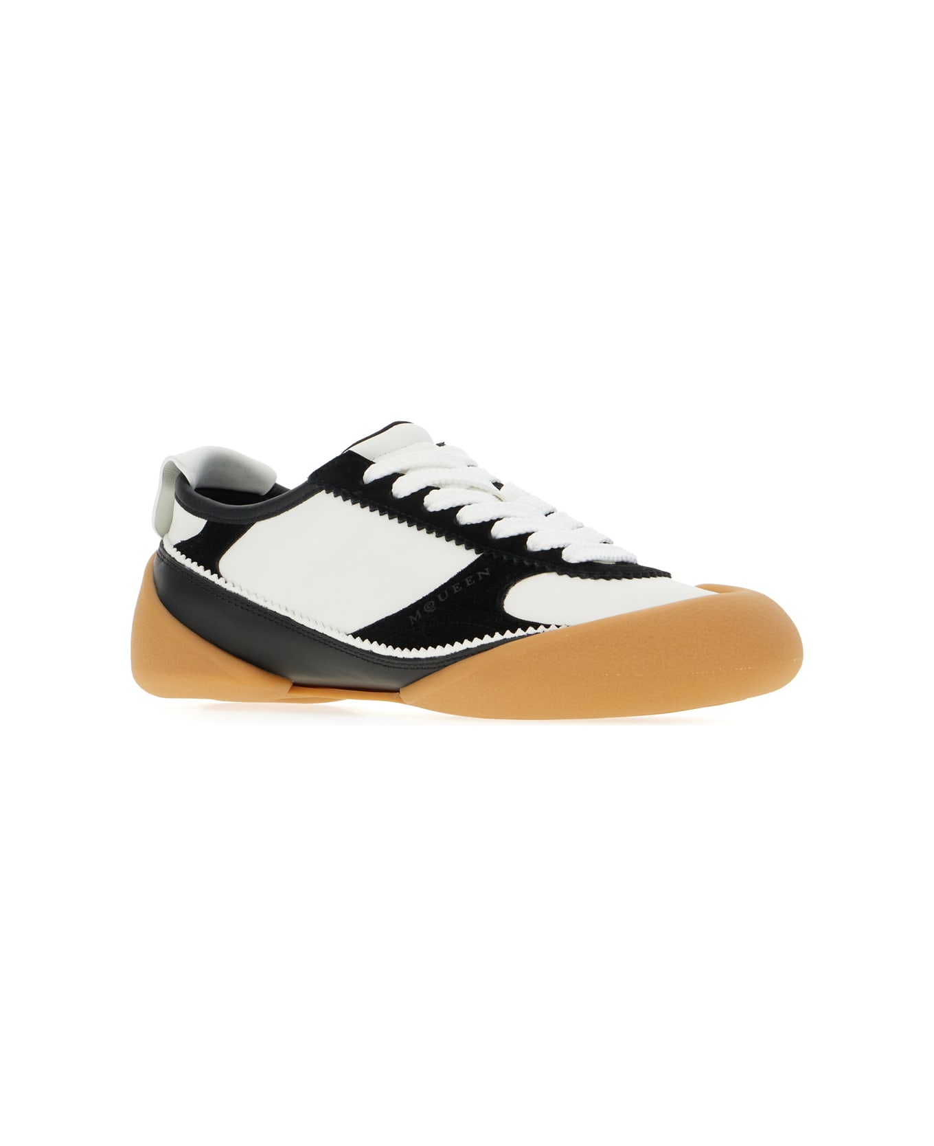 Alexander McQueen Two-tone Leather And Suede Sneakers - WHITE BLACK