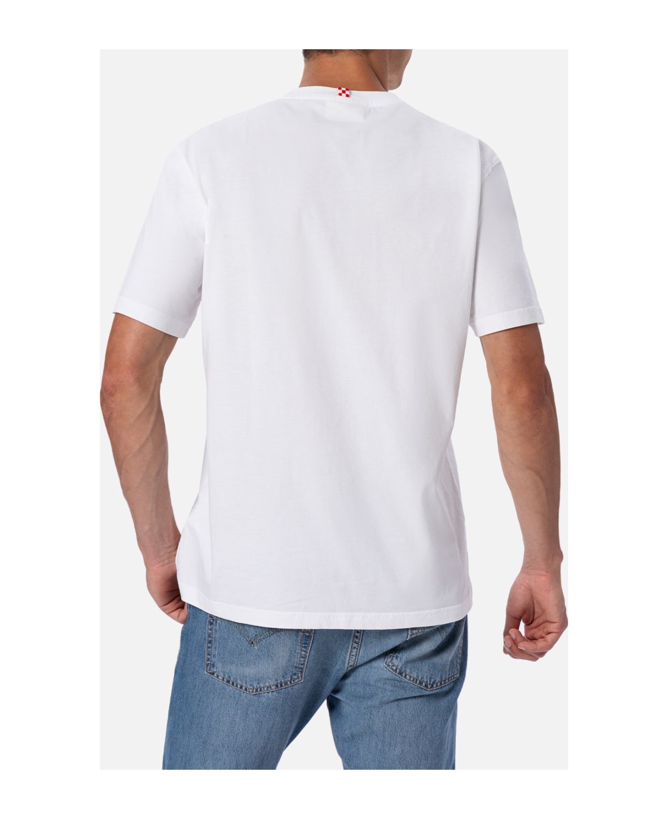 MC2 Saint Barth Man Classic Fit Cotton Jersey T-shirt Portofino With Mi Sono Sbagliato Embroidery - WHITE
