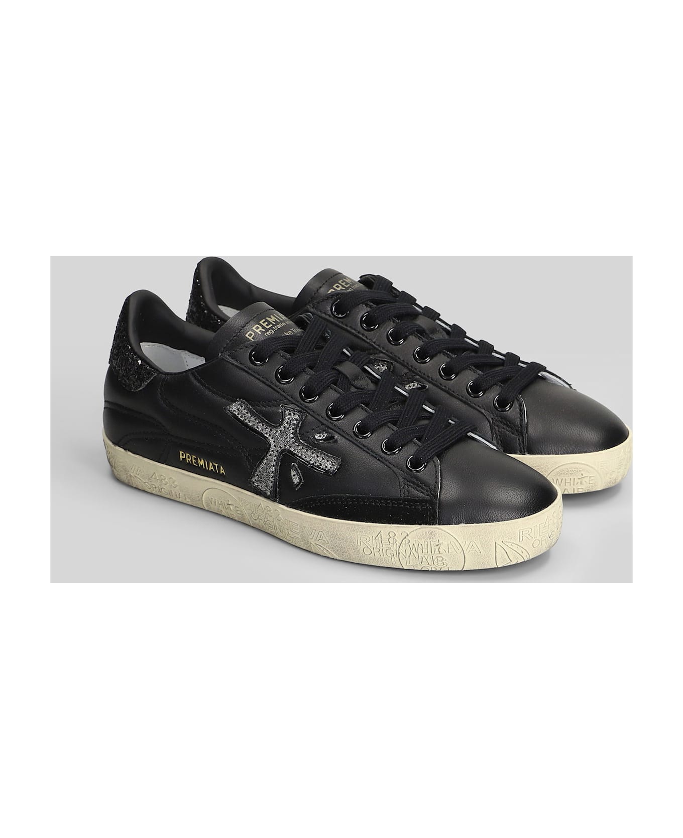Premiata Steven Sneakers In Black Leather - black