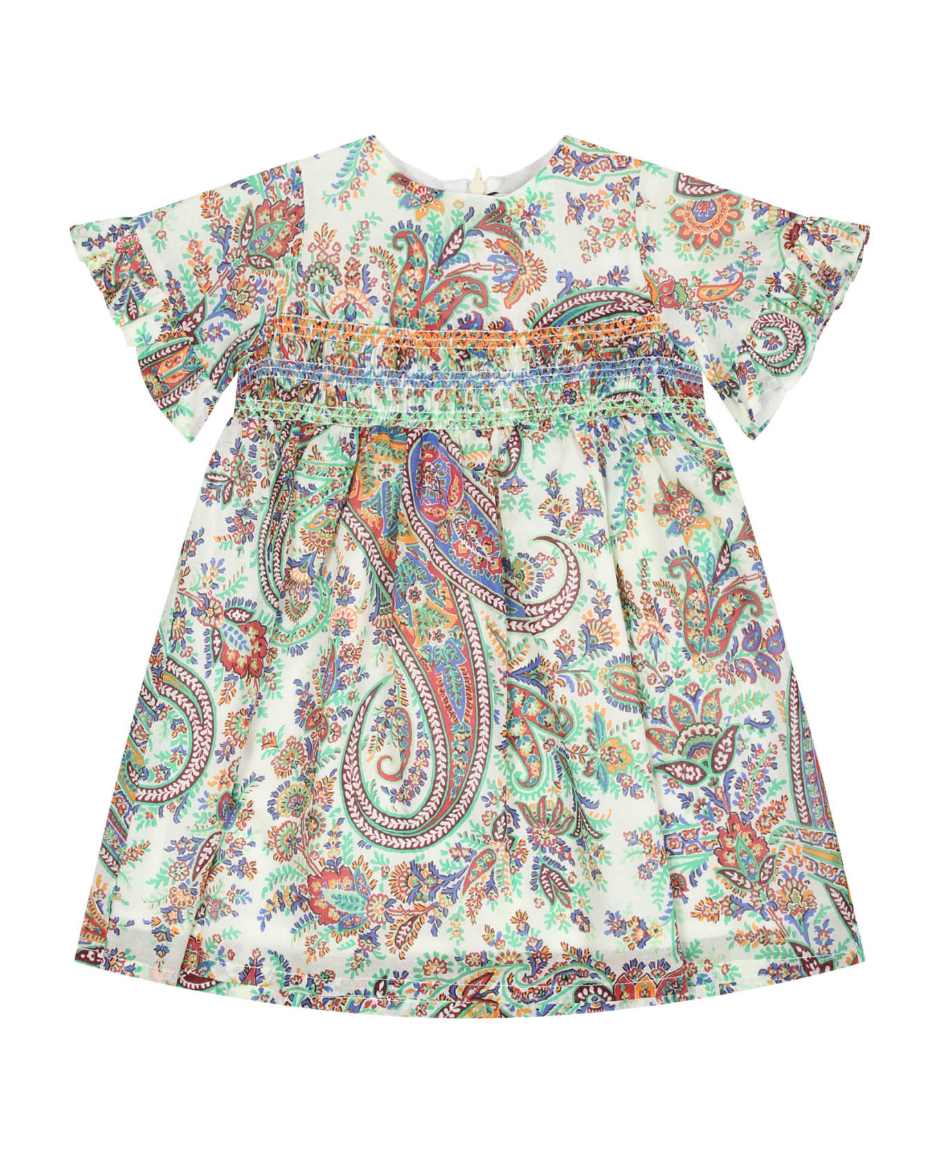Etro Elegant Ivory Dress For Baby Girl With Paisley Pattern - Ivory ウェア