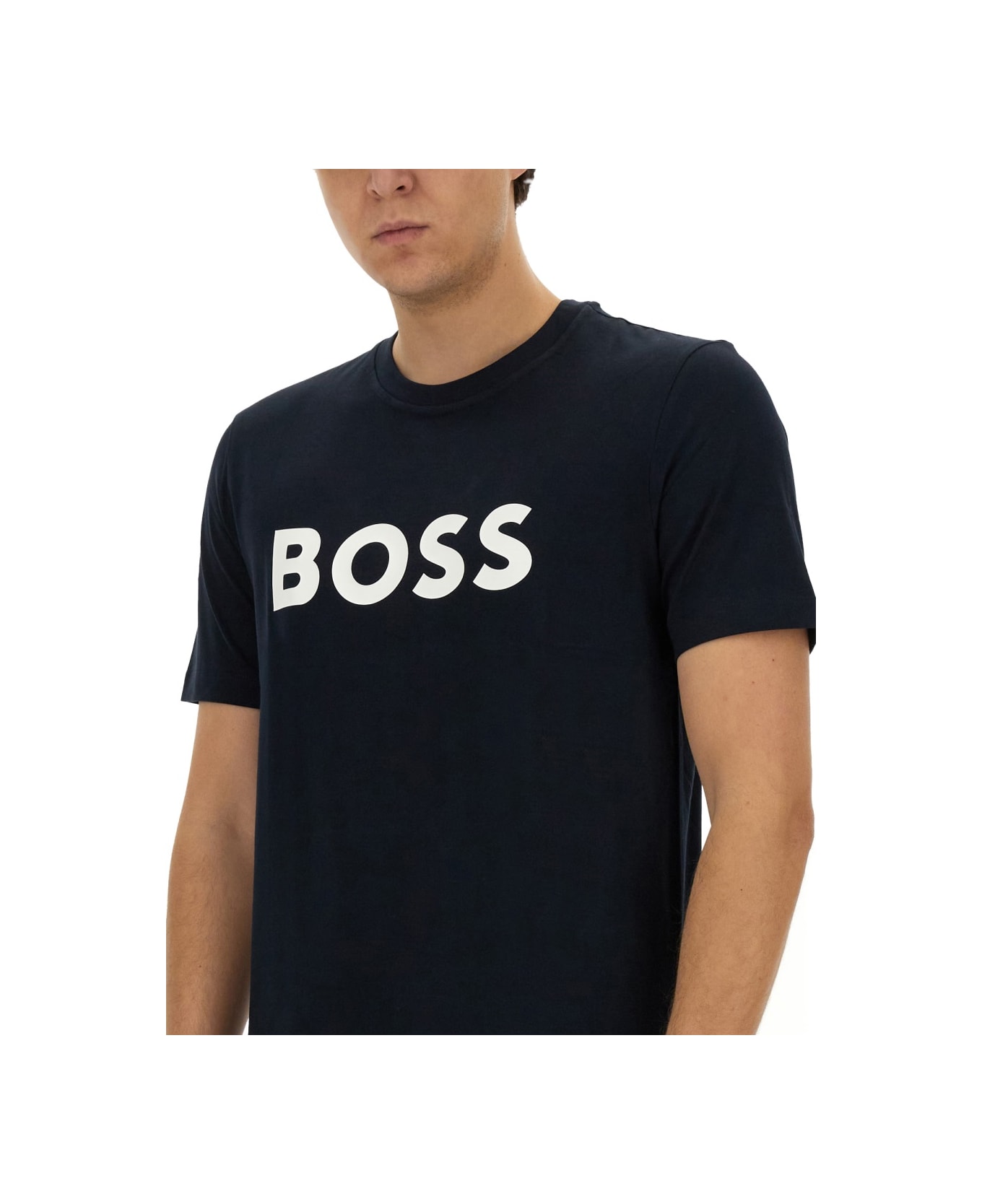 Hugo Boss T-shirt With Logo - BLUE シャツ