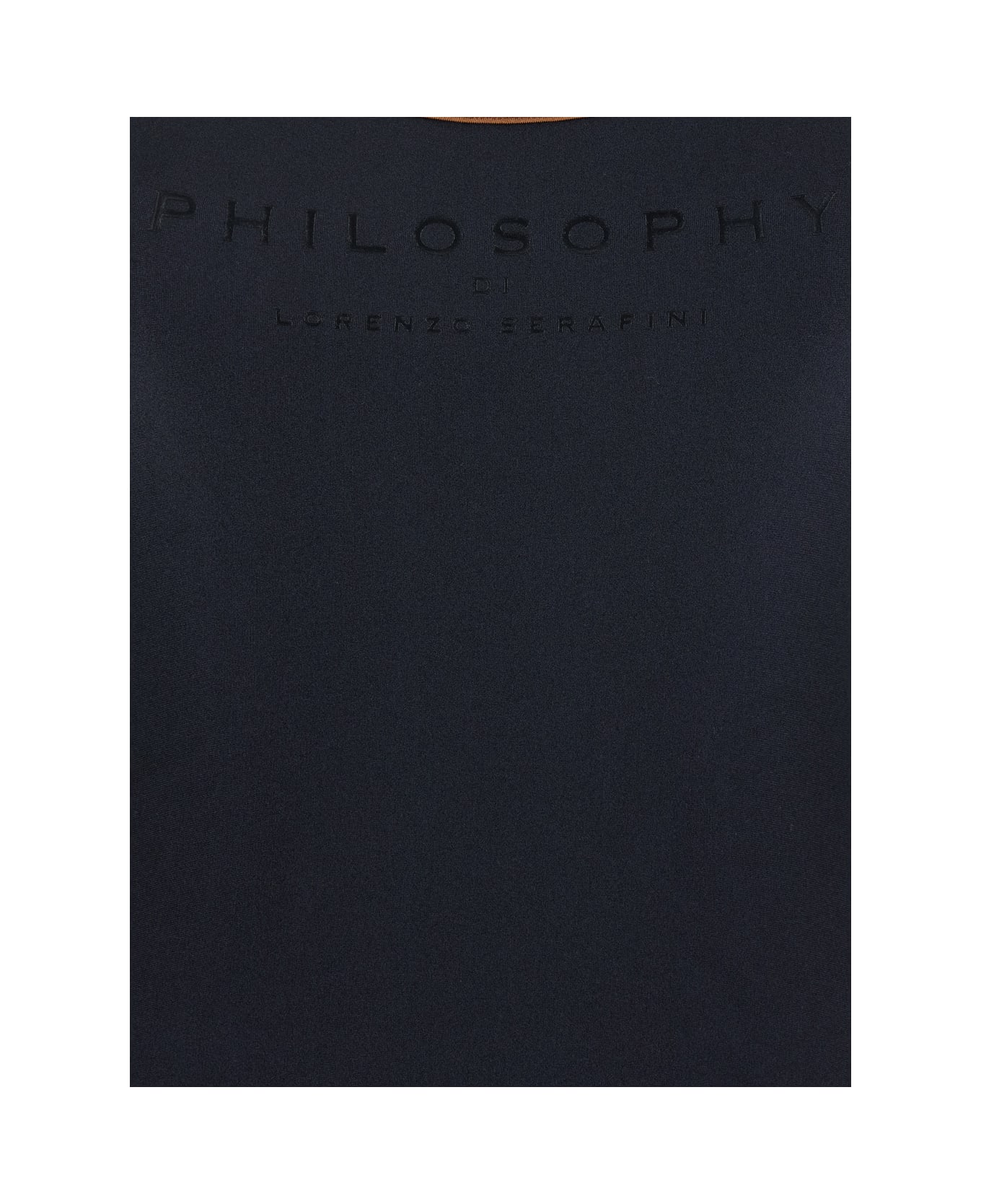 Philosophy di Lorenzo Serafini Black Costume With Crossed Straps And Lettering Logo In Tech Fabric Woman - Black