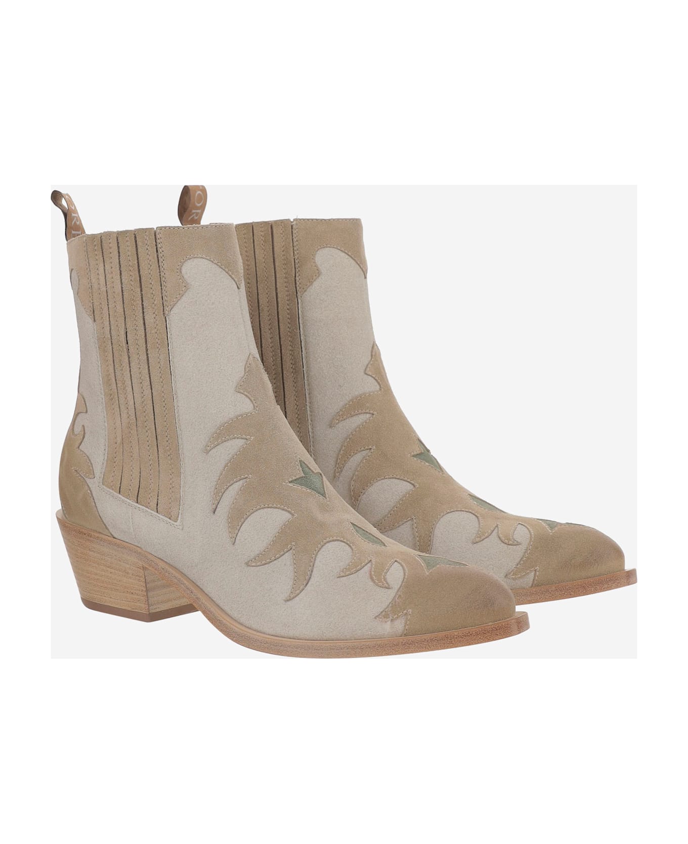 Sartore Suede Ankle Boots - Beige