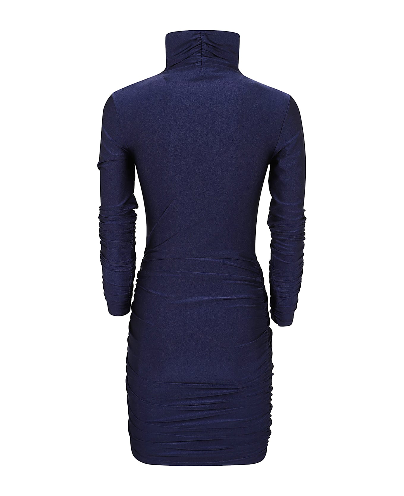 The Andamane Oleandra Mini - Turtleneck Draped Mini - Dark Blue